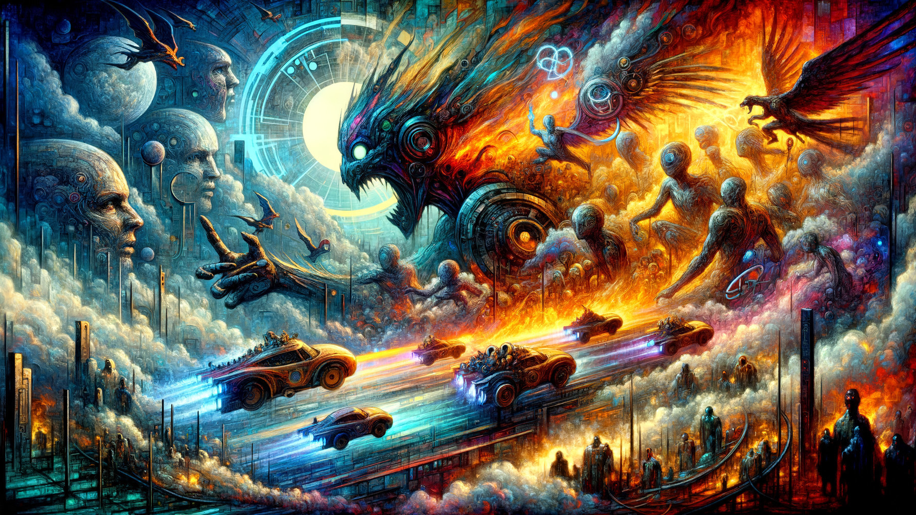 Surreal Landscape of Futuristic Cosmic Elements