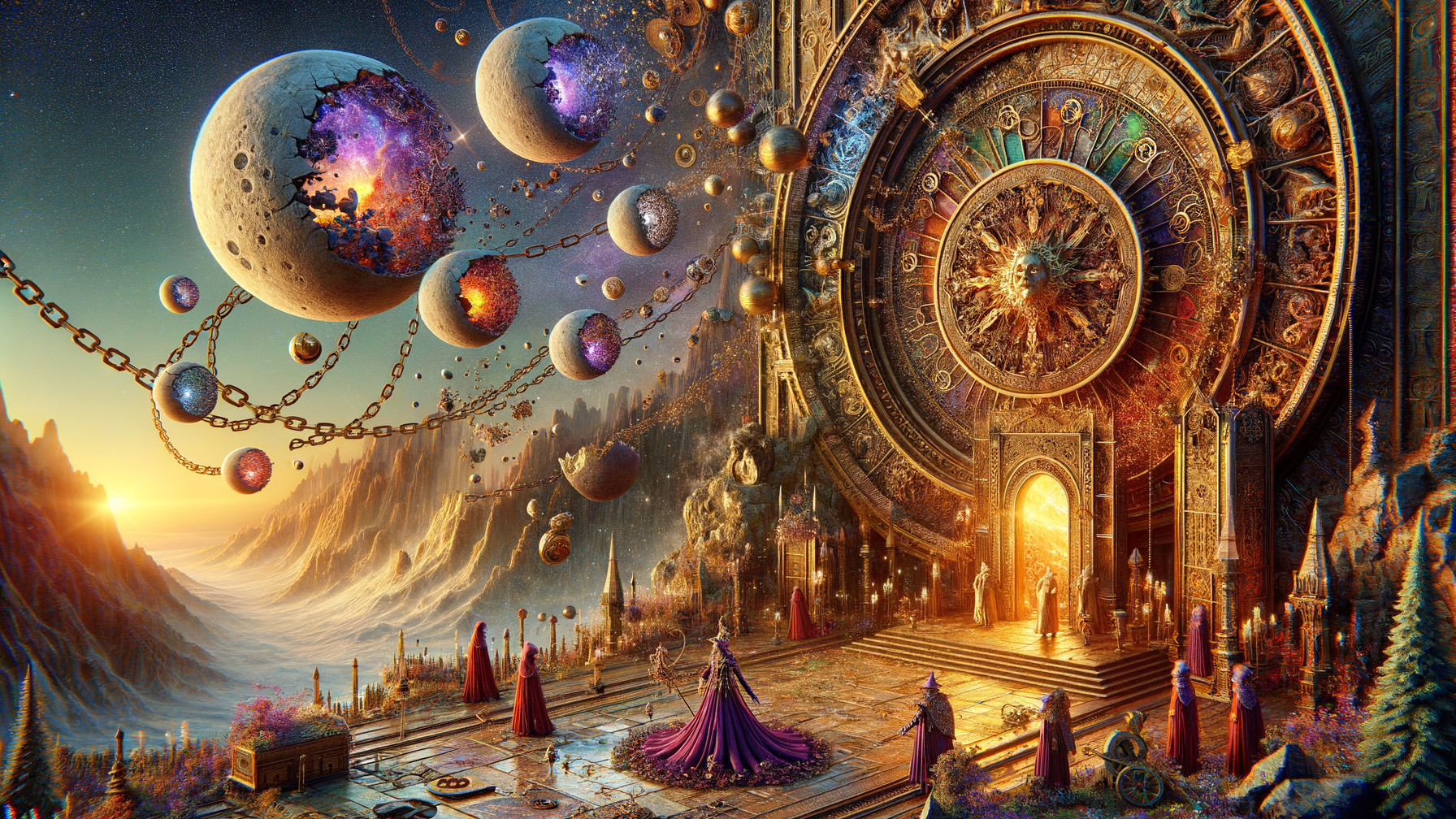 Ornate Doorway to a Vibrant Cosmic Landscape