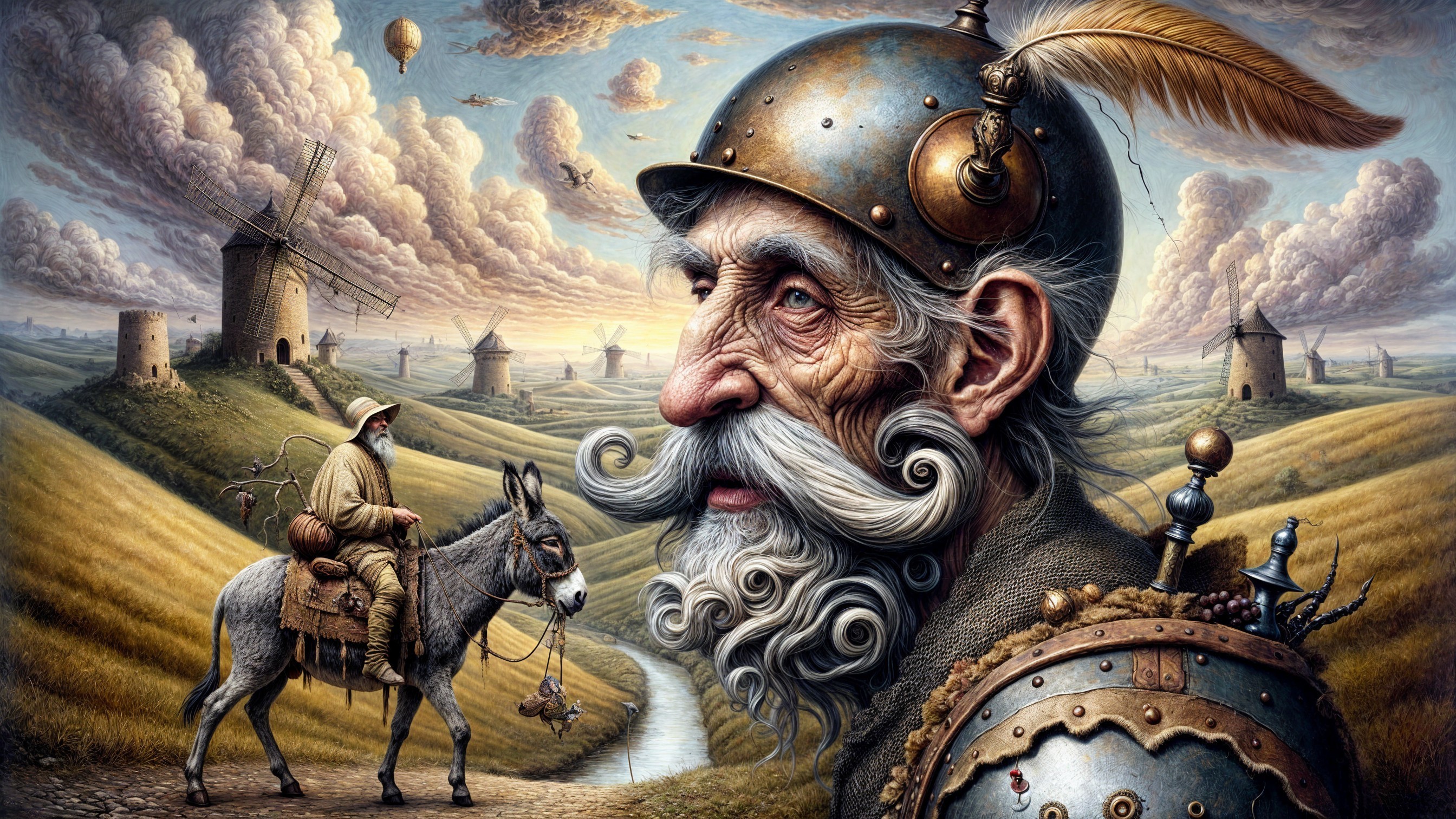 Majestic Landscape with Soldier and Donkey Rider