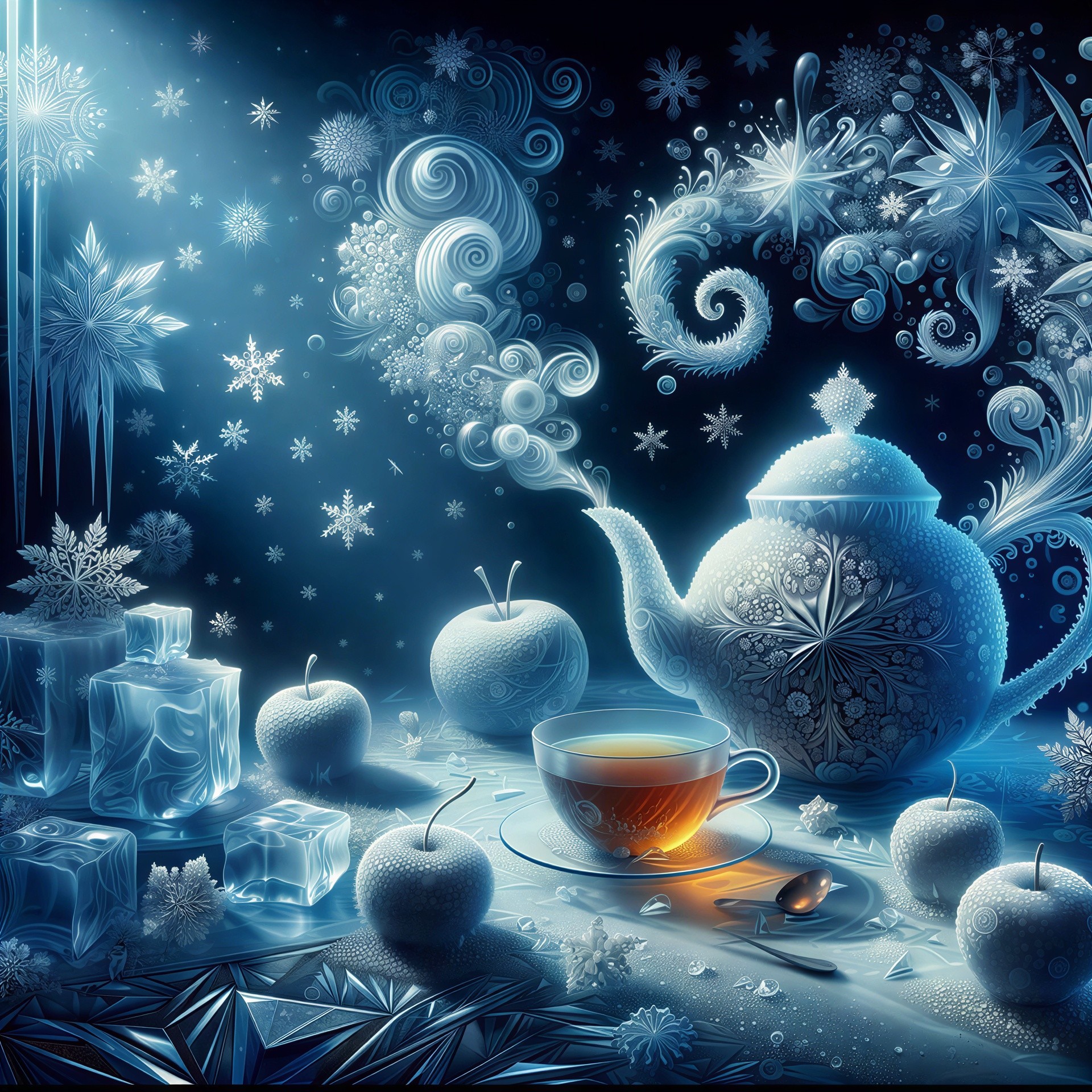 Whimsical Winter Wonderland Christmas Scene Description