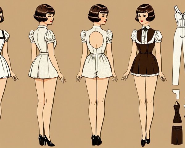 Fashion Design Illustration with Diverse Outfit Styles