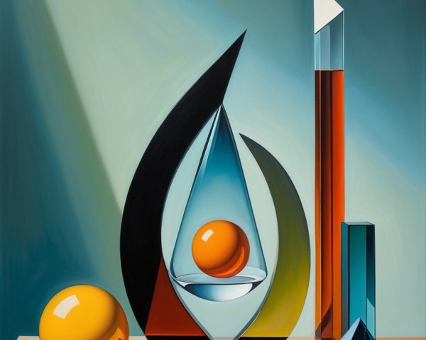 Surreal Still Life with Geometric Shapes and Colors