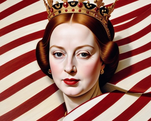 Regal Portrait of a Queen in Dynamic Colors