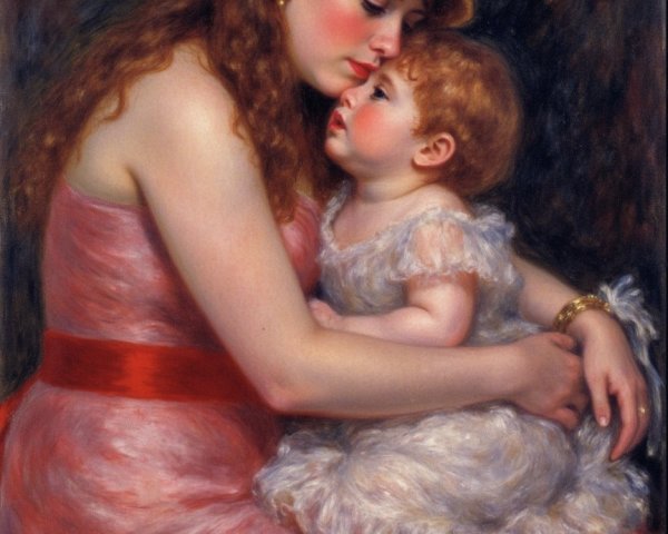 Mother and Child in a Tender Moment of Affection