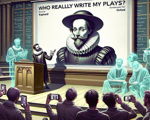 Shakespeare Figure Debates Authorship in Grand Hall