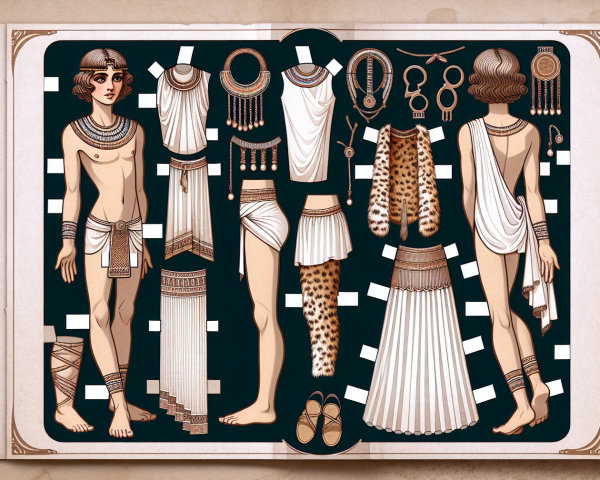 Fashion Illustration of Ancient Civilization Figures