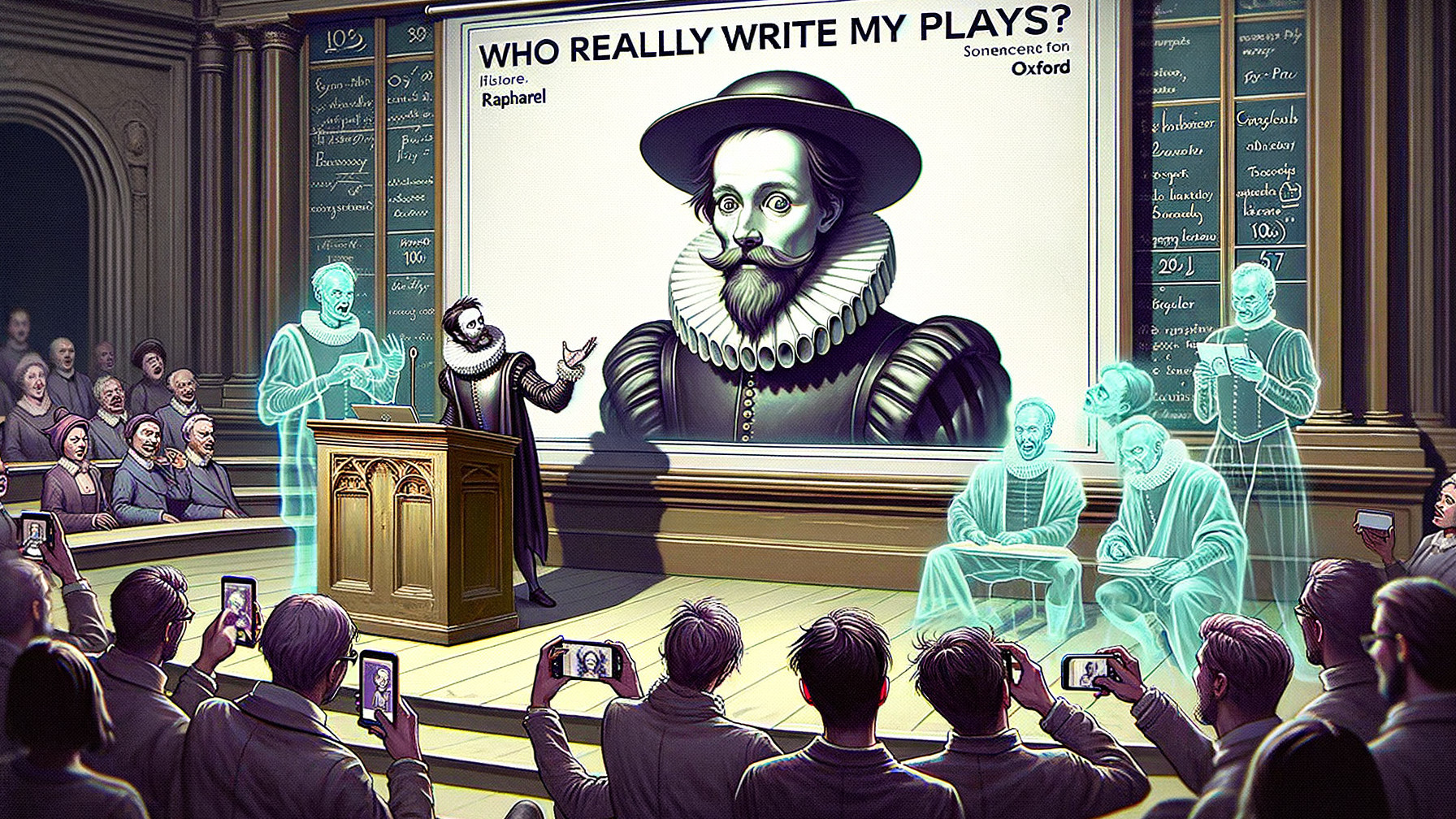 Shakespeare Figure Debates Authorship in Grand Hall