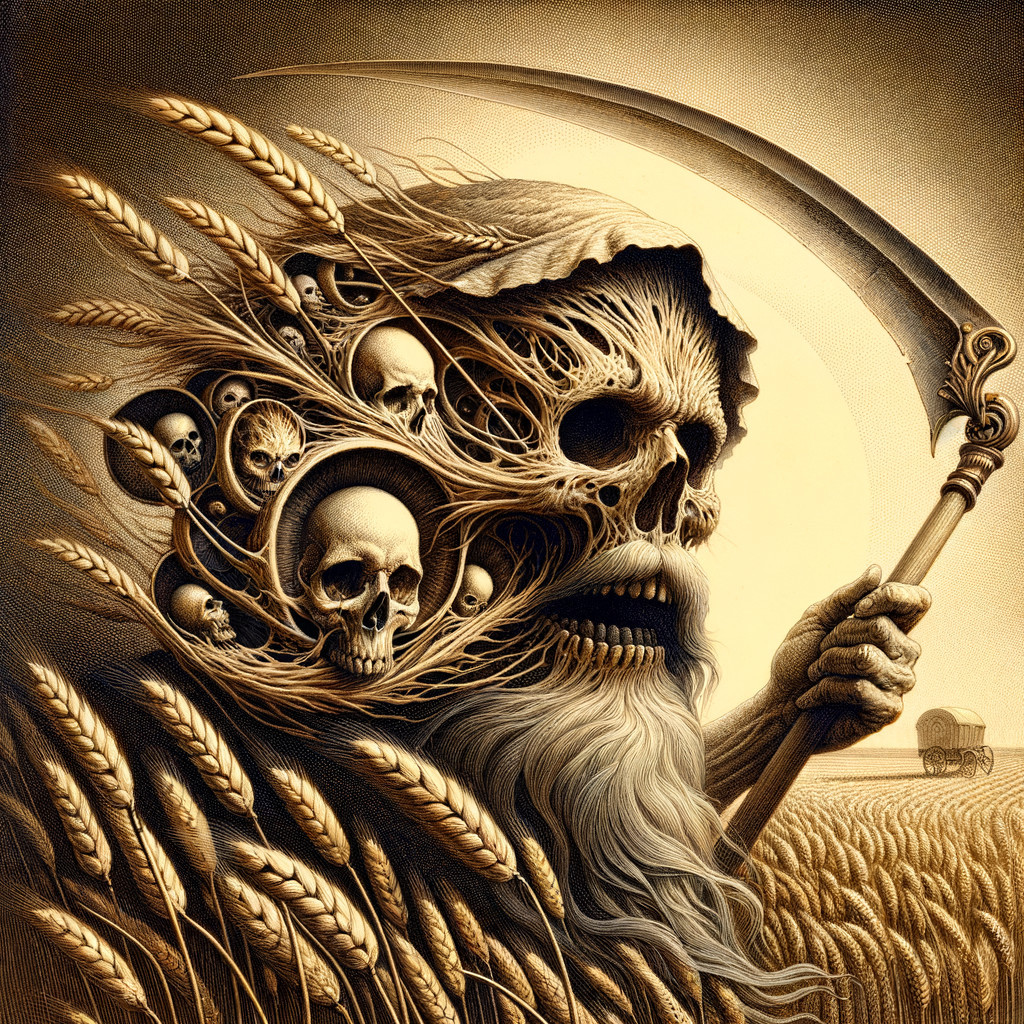 Haunting Figure of Death with Nature Elements