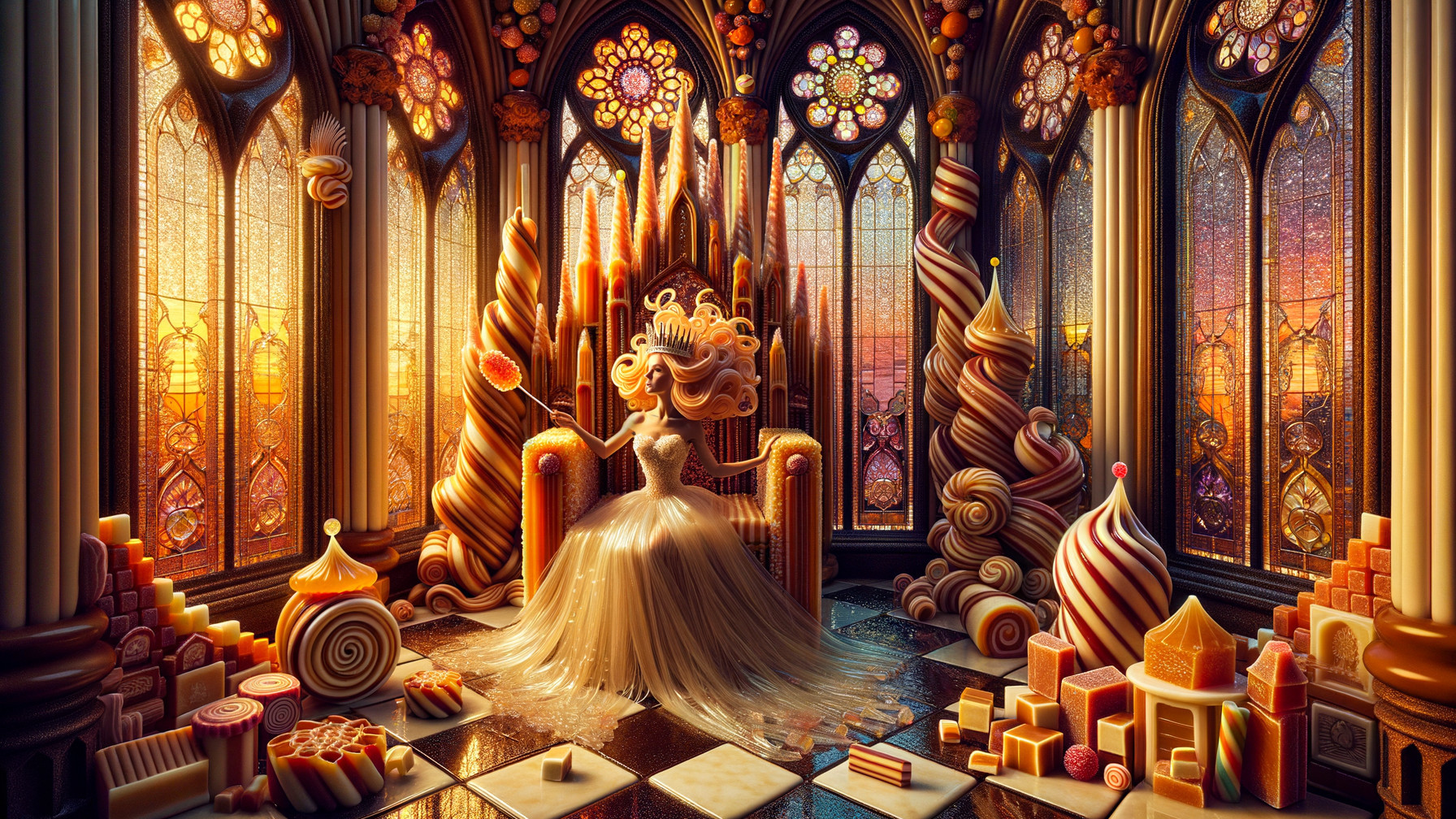 Whimsical Candy-Themed Room with Colorful Light