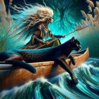 Fantasy Landscape Painting in Art Nouveau Style