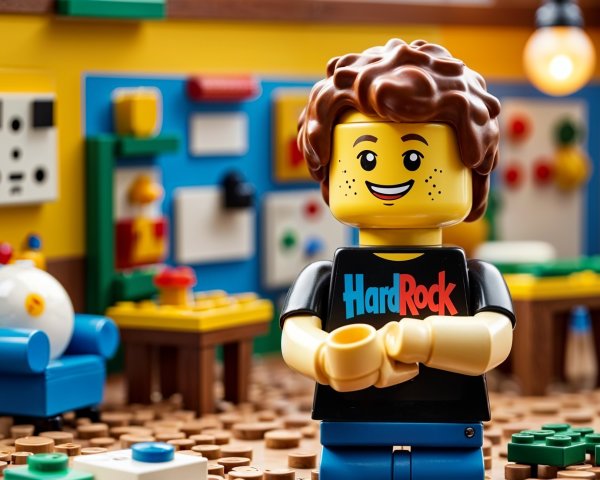 Cheerful LEGO Minifigure in Colorful Playroom Setting