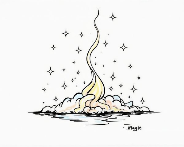 Whimsical Smoke and Stars in Ethereal Atmosphere