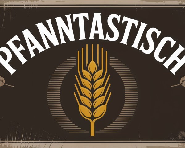 Vintage sign with "PFANNTASTISCH" and wheat graphic