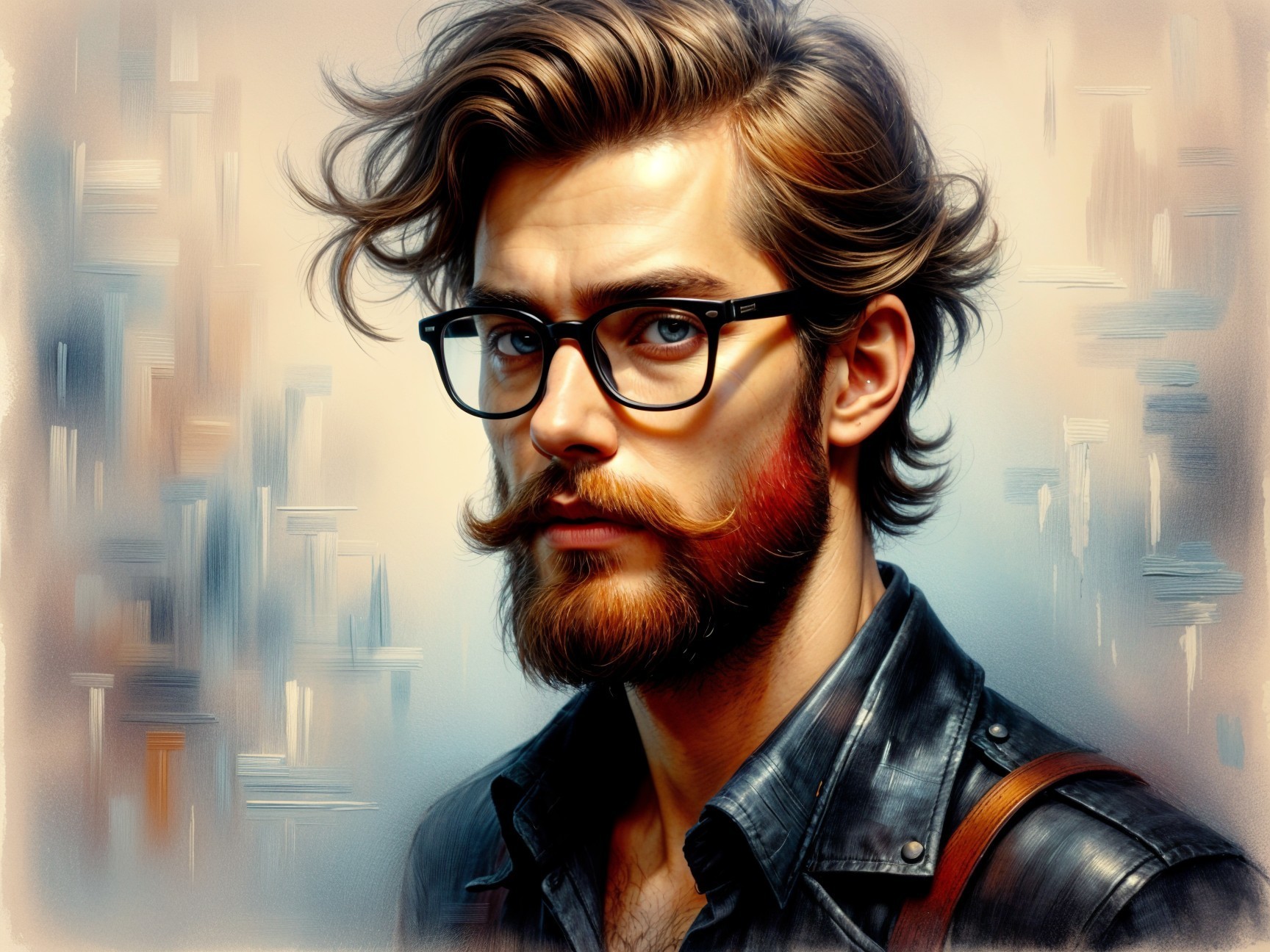 Portrait of a Stylish Young Man with Wavy Hair