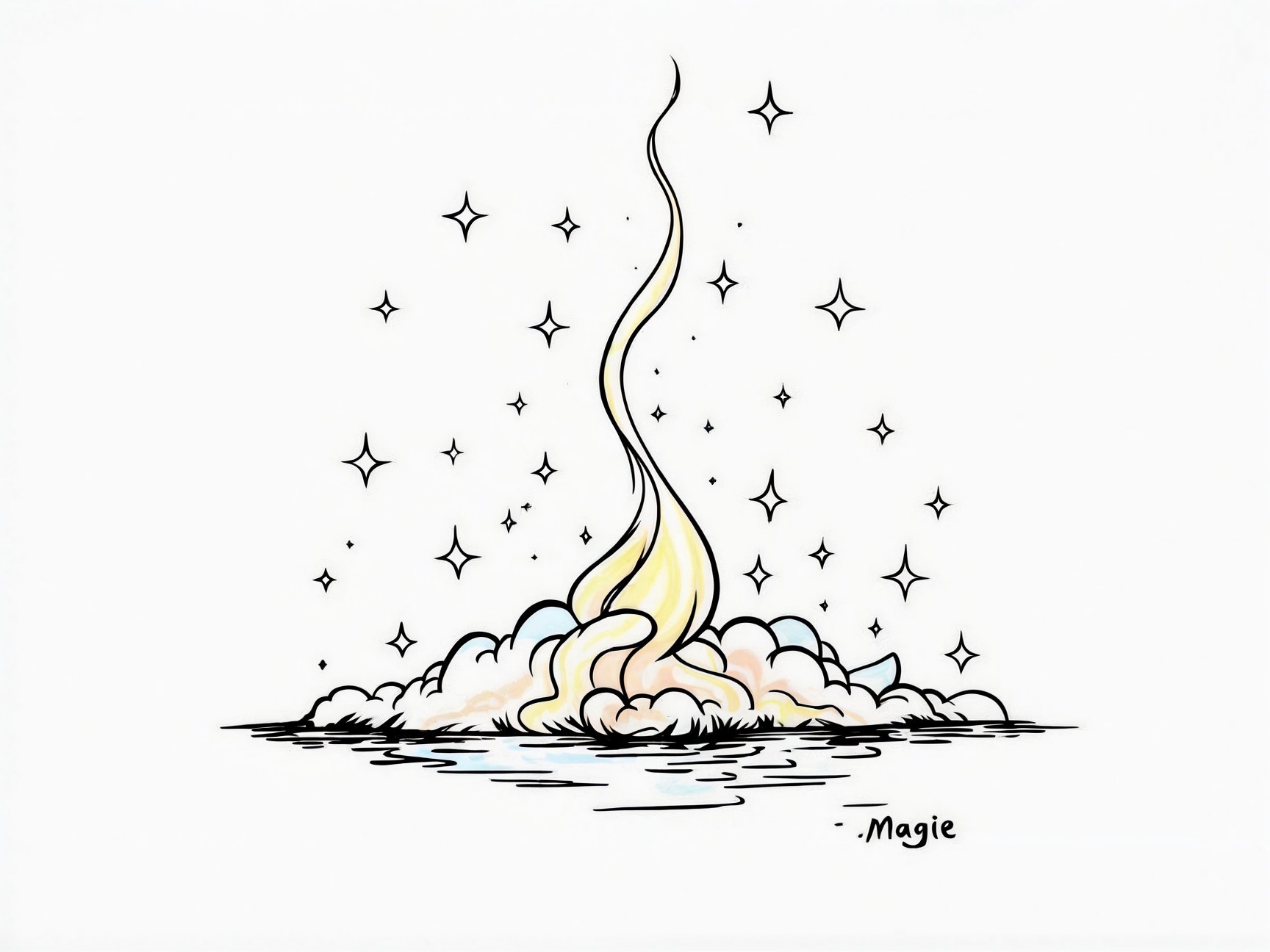 Whimsical Smoke and Stars in Ethereal Atmosphere