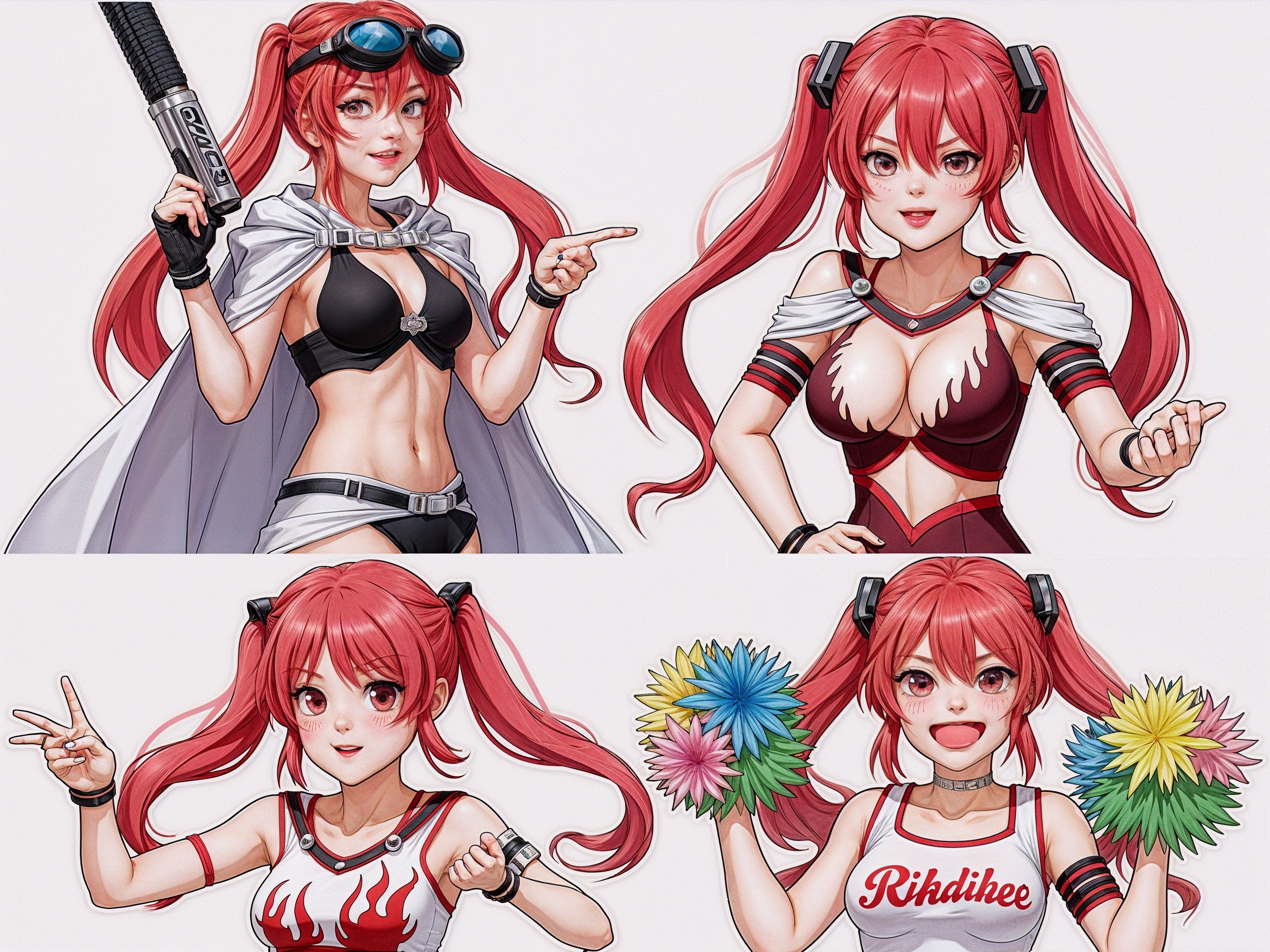 Anime Character with Red Hair and Sporty Outfits