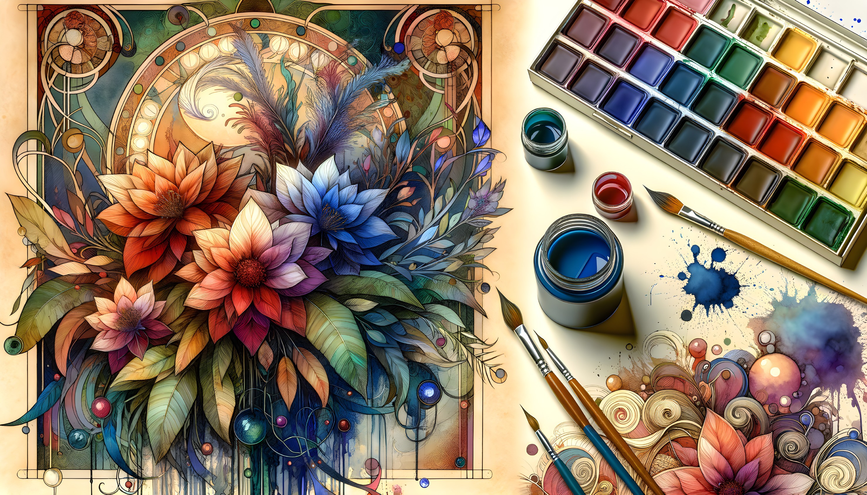 Steampunk Floral Arrangement with Mechanical Elements