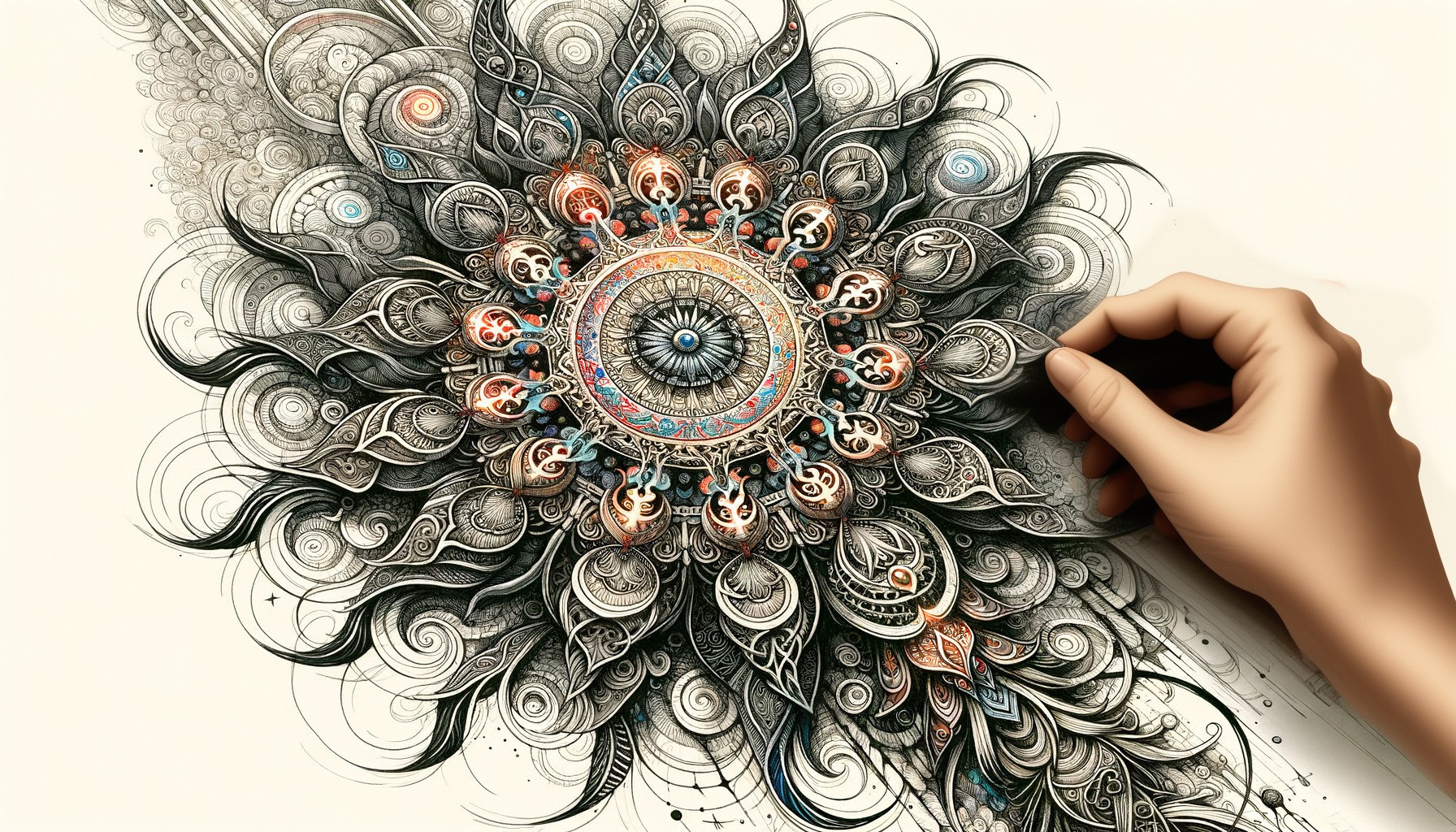 Intricate Mandala Design with Vibrant Patterns and Colors