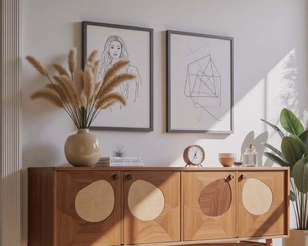 Stylish Living Room Corner with Mid-Century Decor