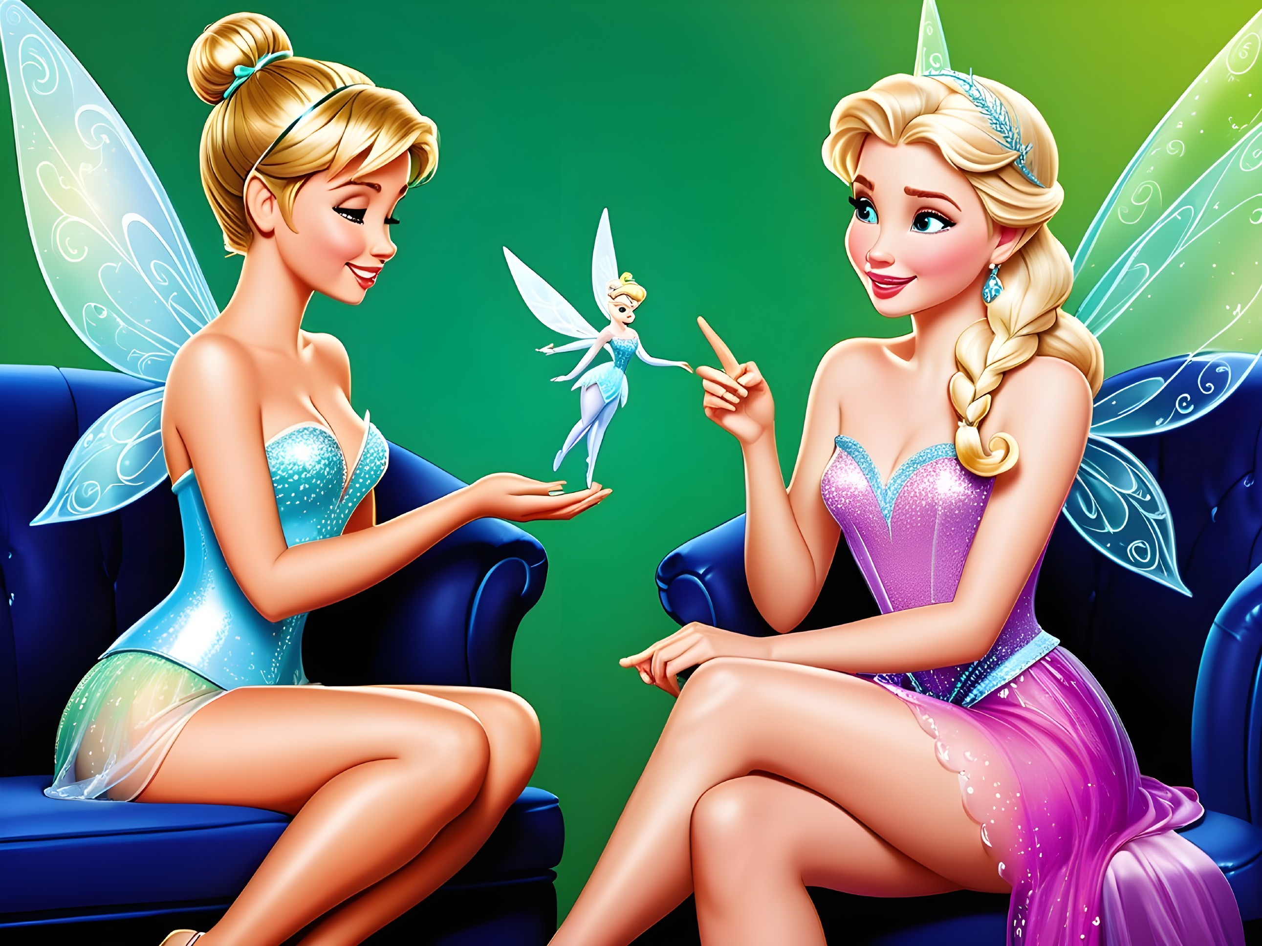 Animated Characters in Enchanted Setting Sharing Joy