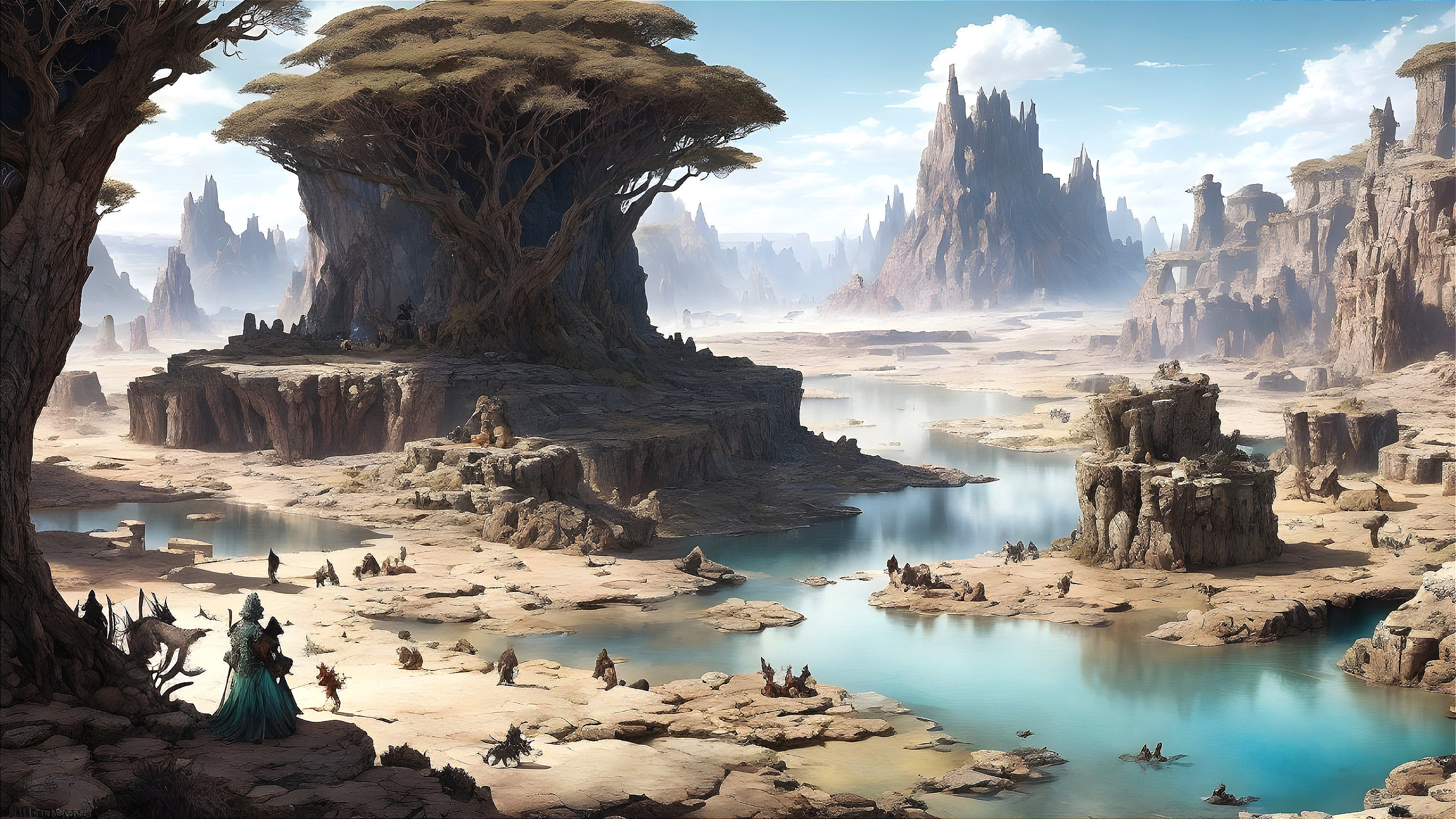 Breathtaking Landscape with Rock Formations and Trees
