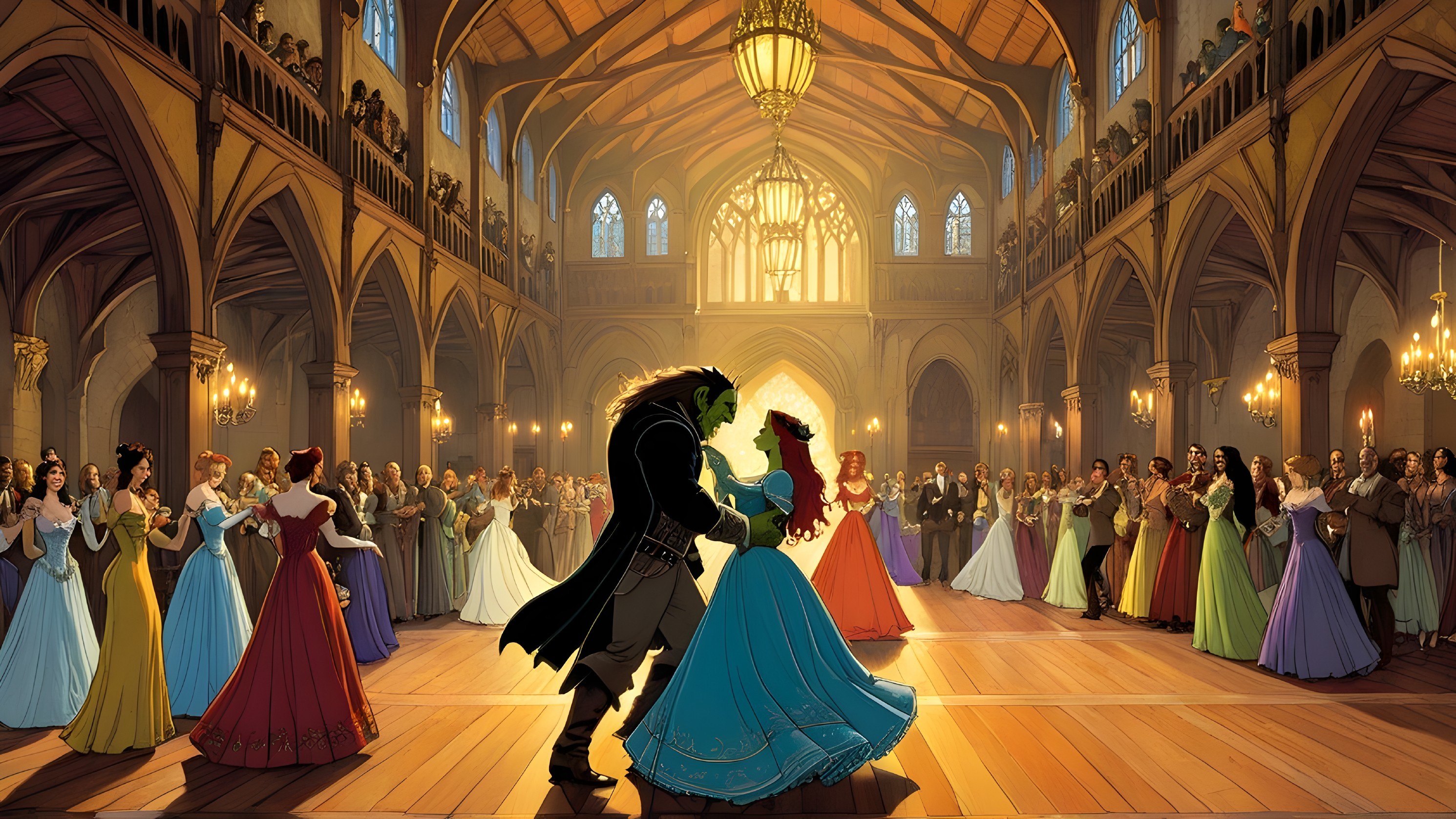 Elegant Dance in a Grand Ballroom Setting