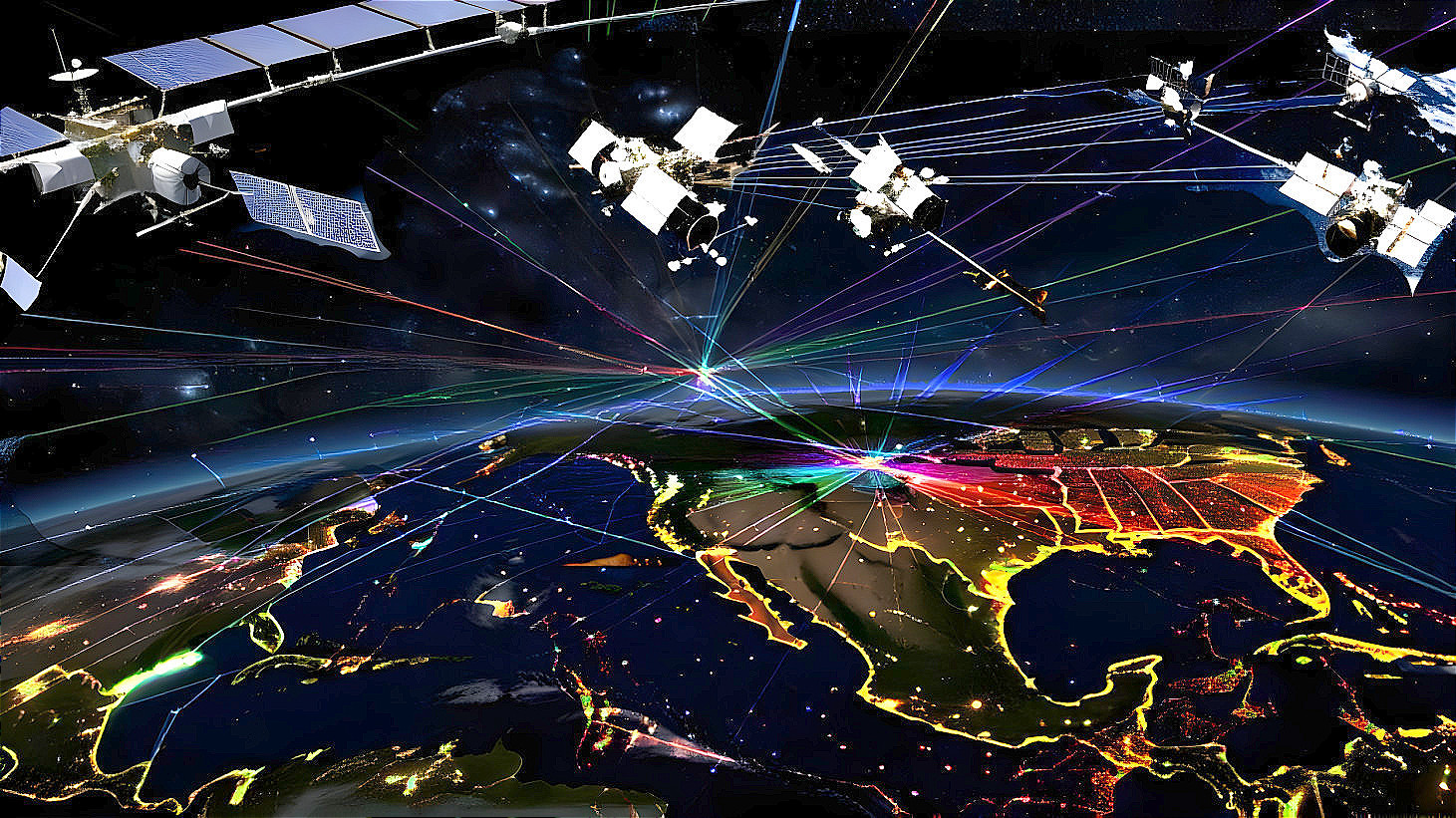 Starlink's communication satellites in action.