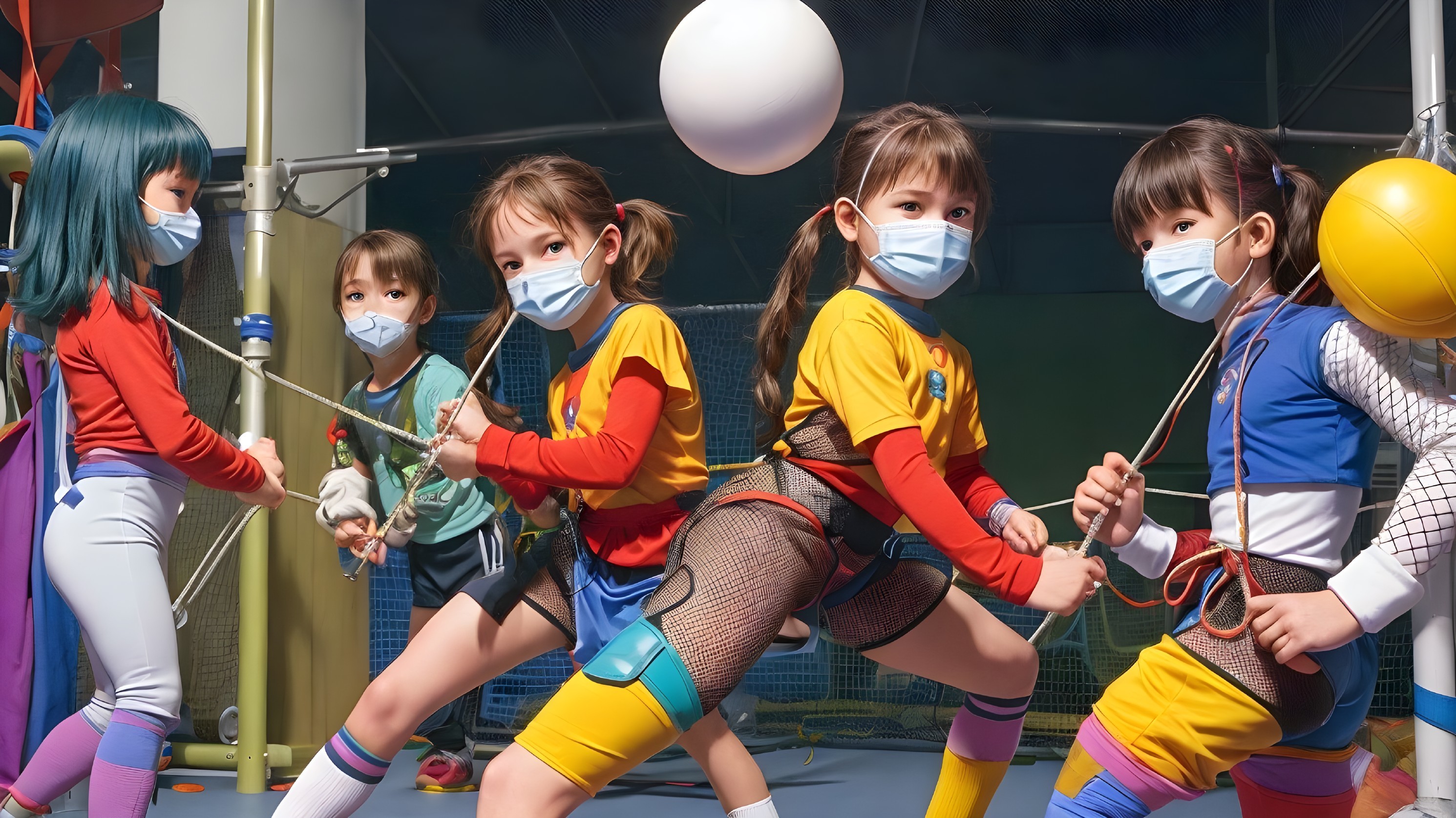 Children Playing in Colorful Indoor Playground