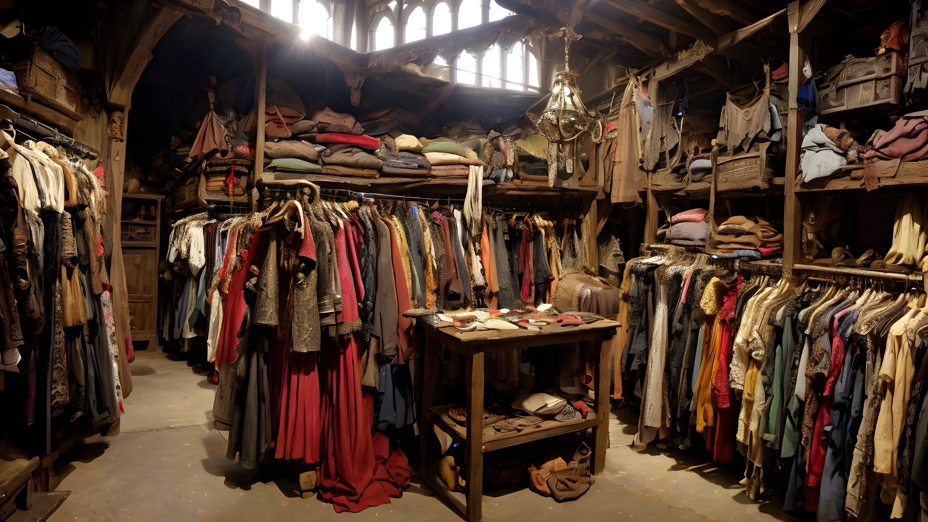 Vintage Clothing Store with Rustic Atmosphere