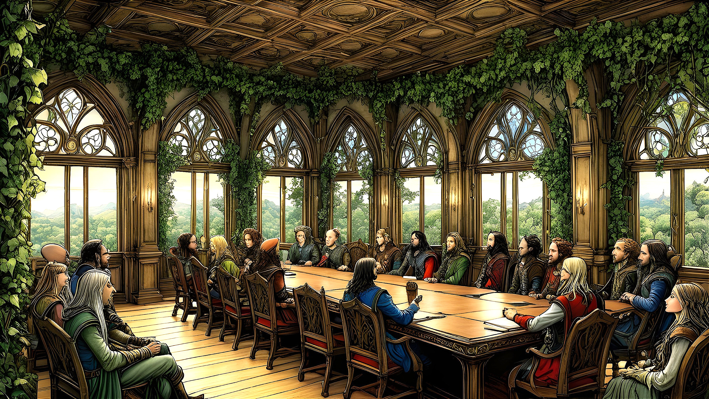 Medieval Fantasy Gathering in Ivy-Clad Hall