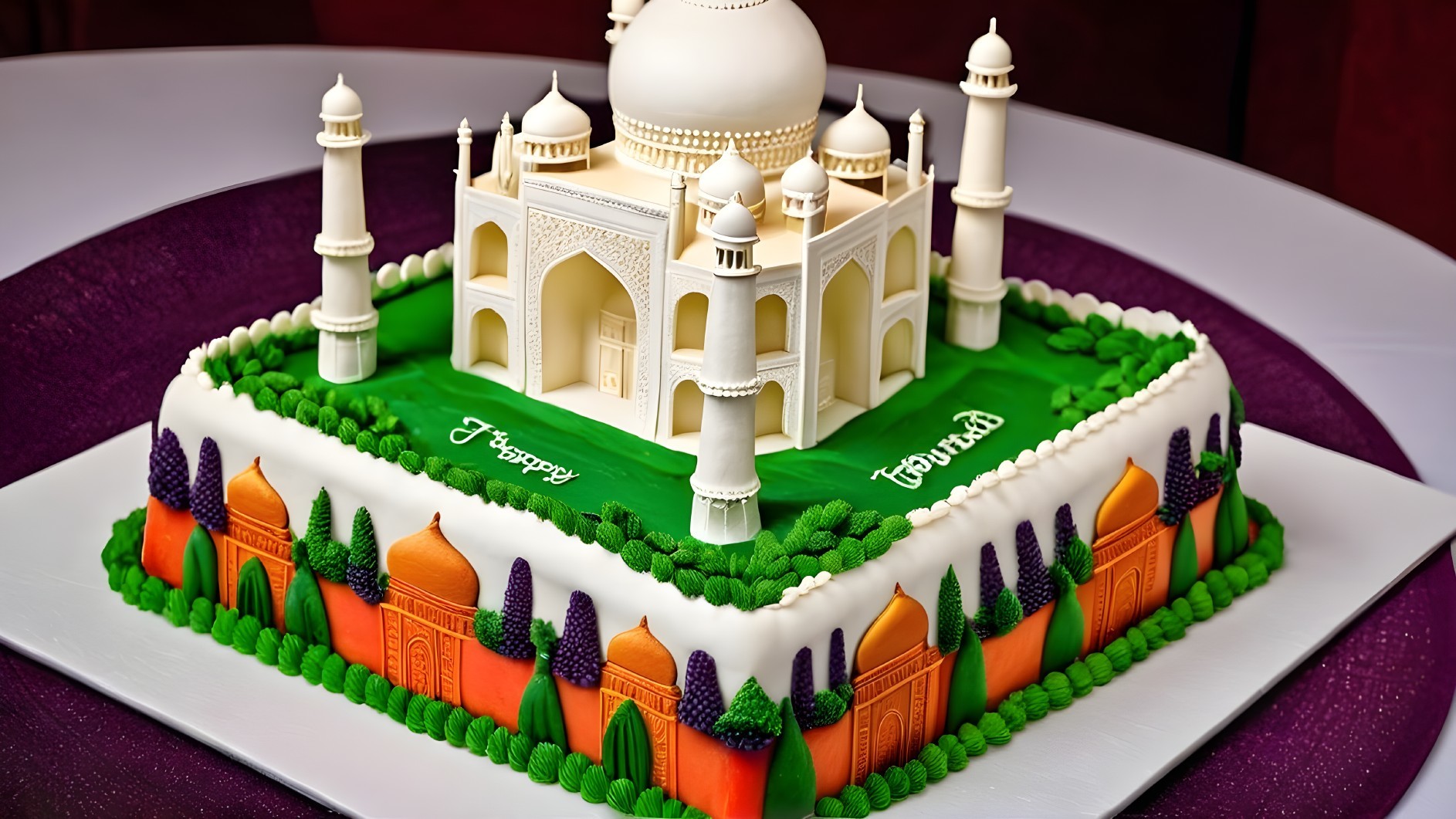 Taj Mahal Cake with Intricate Details and Decorations