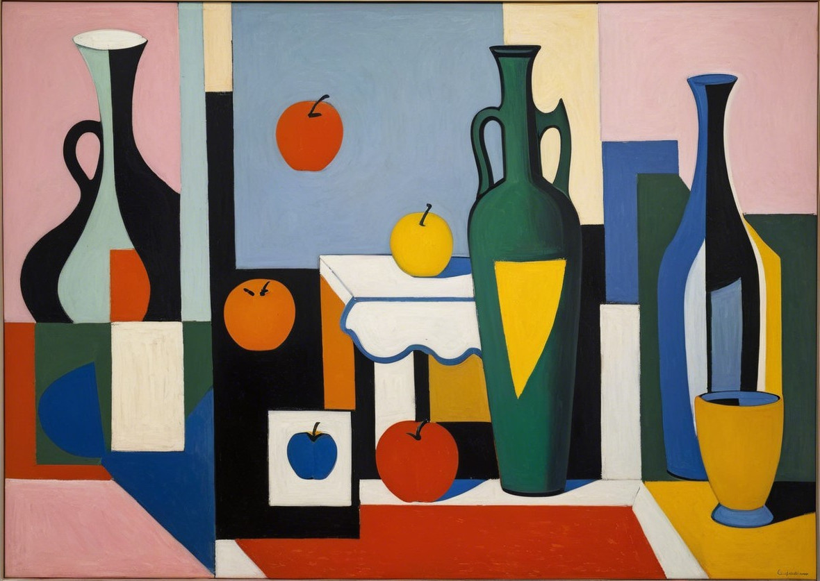 Vibrant Still Life with Geometric Shapes and Colors