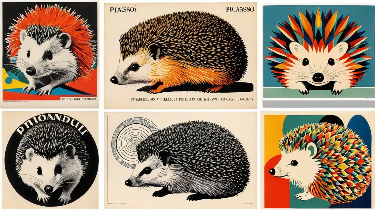 Artistic Illustrations of Vibrant Hedgehogs in Various Styles