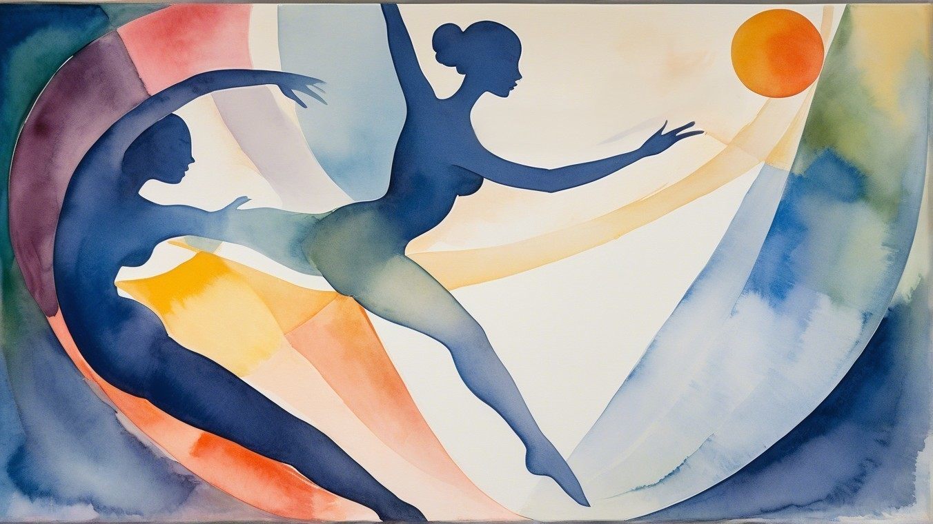 Abstract Figures in Dynamic Poses with Vibrant Colors