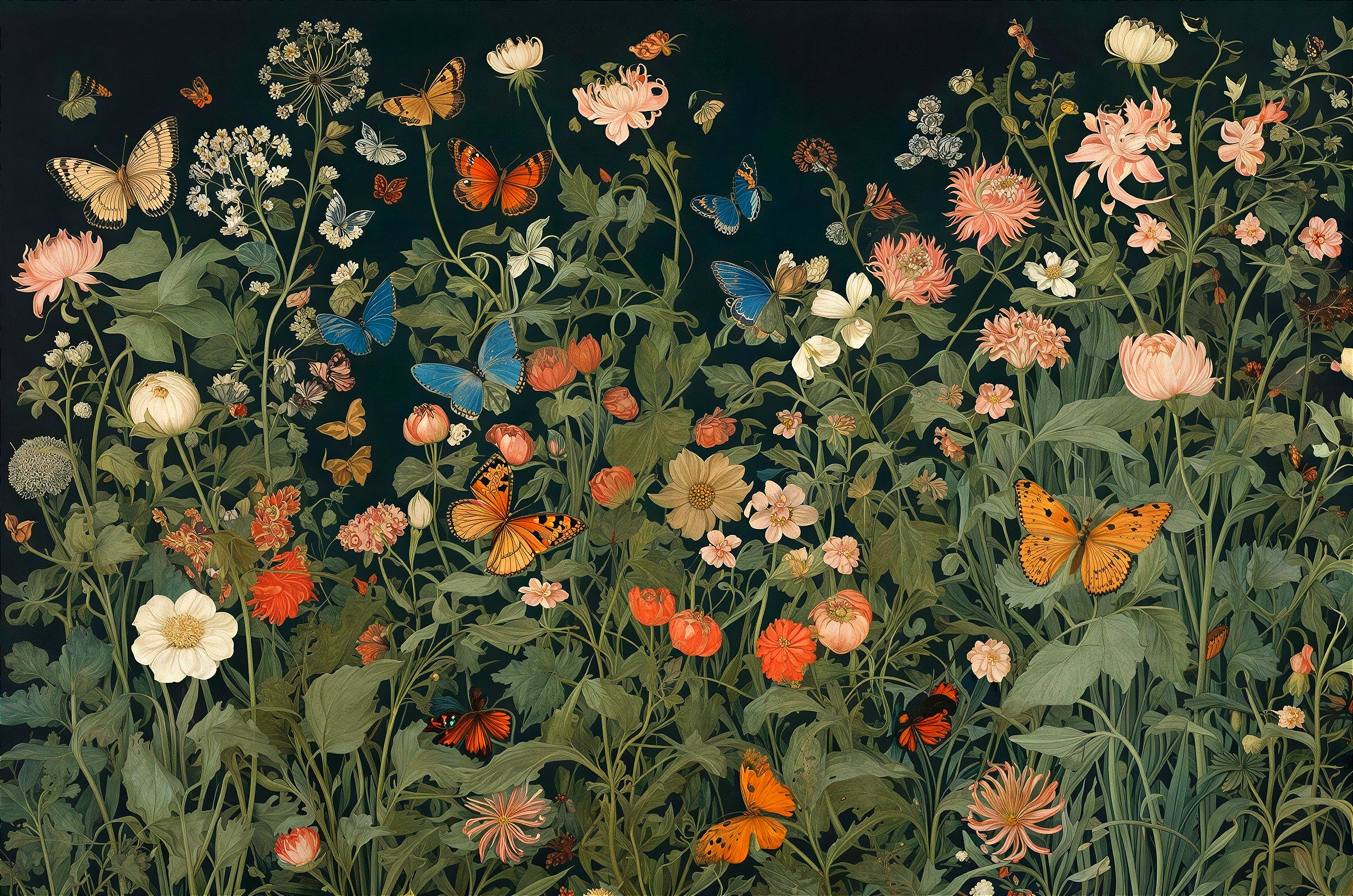 Dutch Golden Age Still Life with Colorful Butterflies