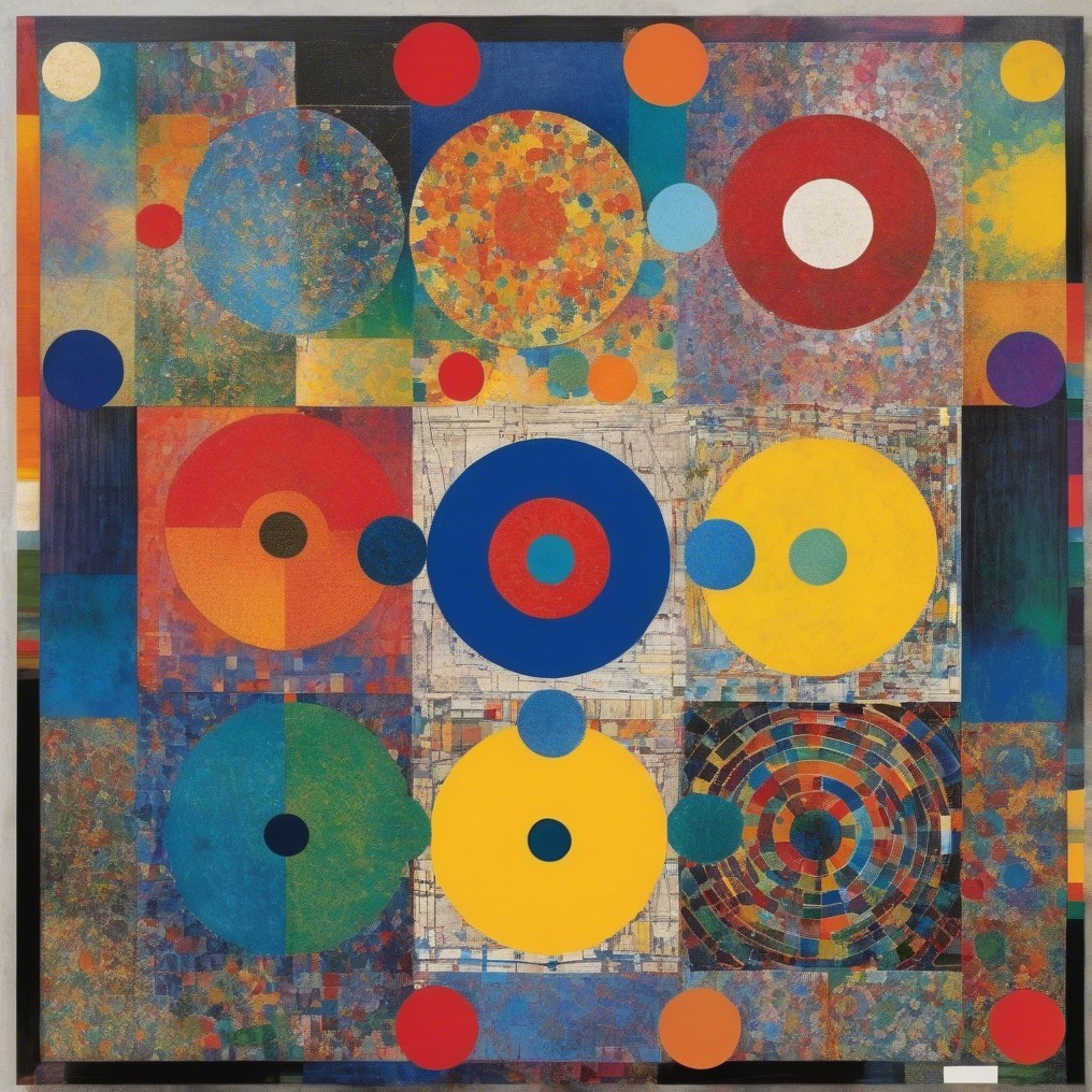 Vibrant Abstract Composition with Colorful Shapes