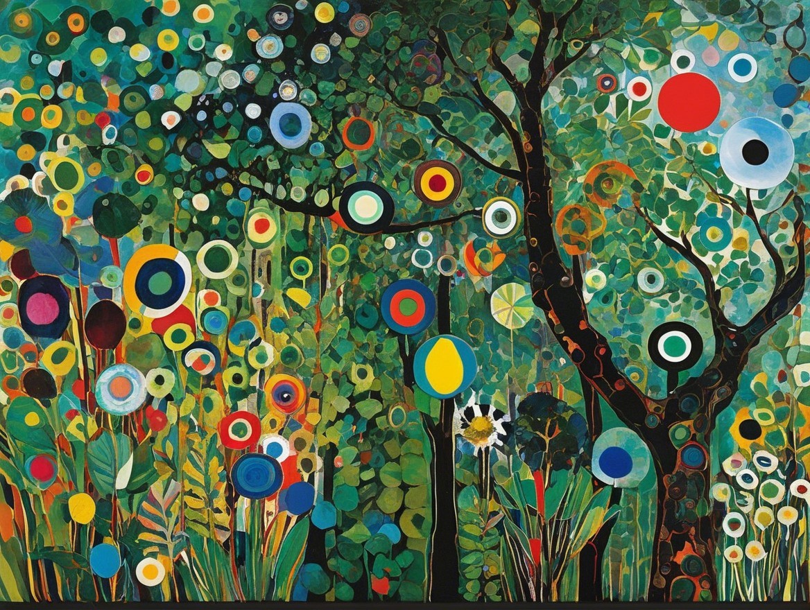 Vibrant Abstract Landscape with Colorful Shapes