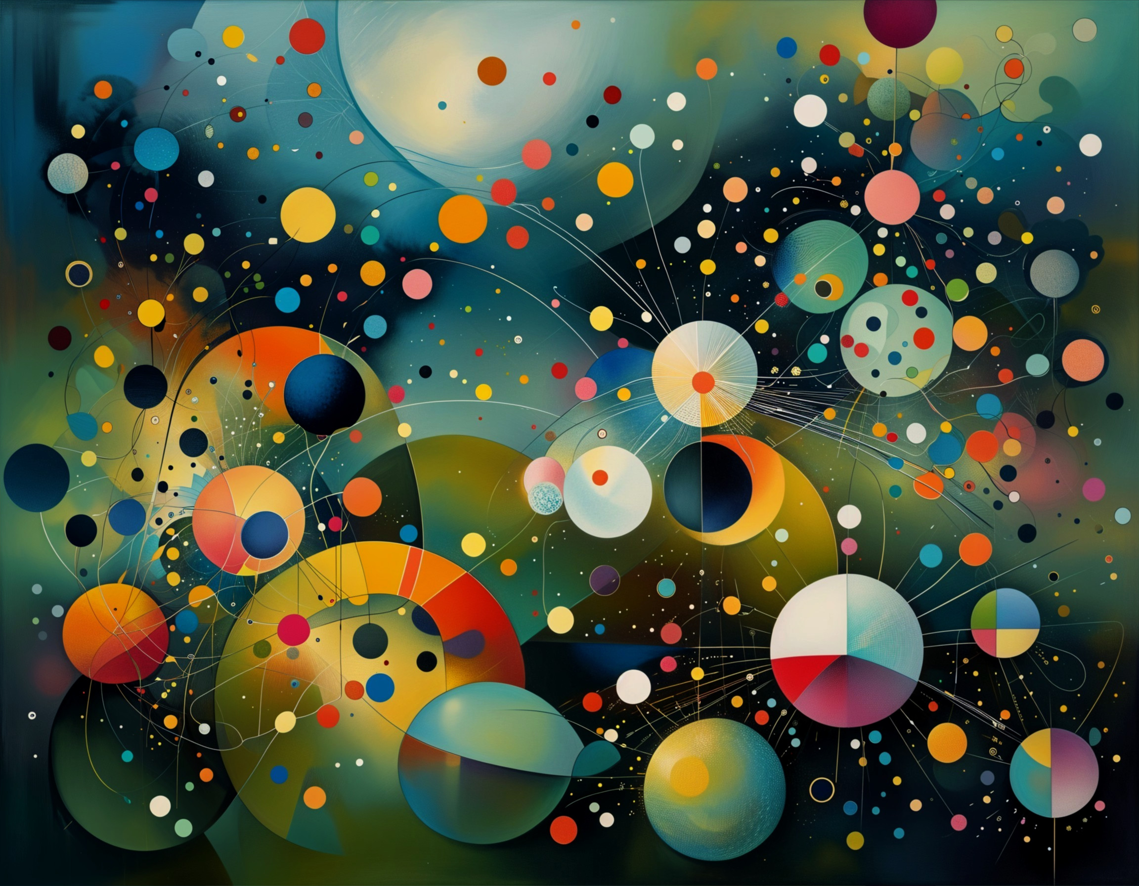 Vibrant Abstract Composition with Colorful Circles