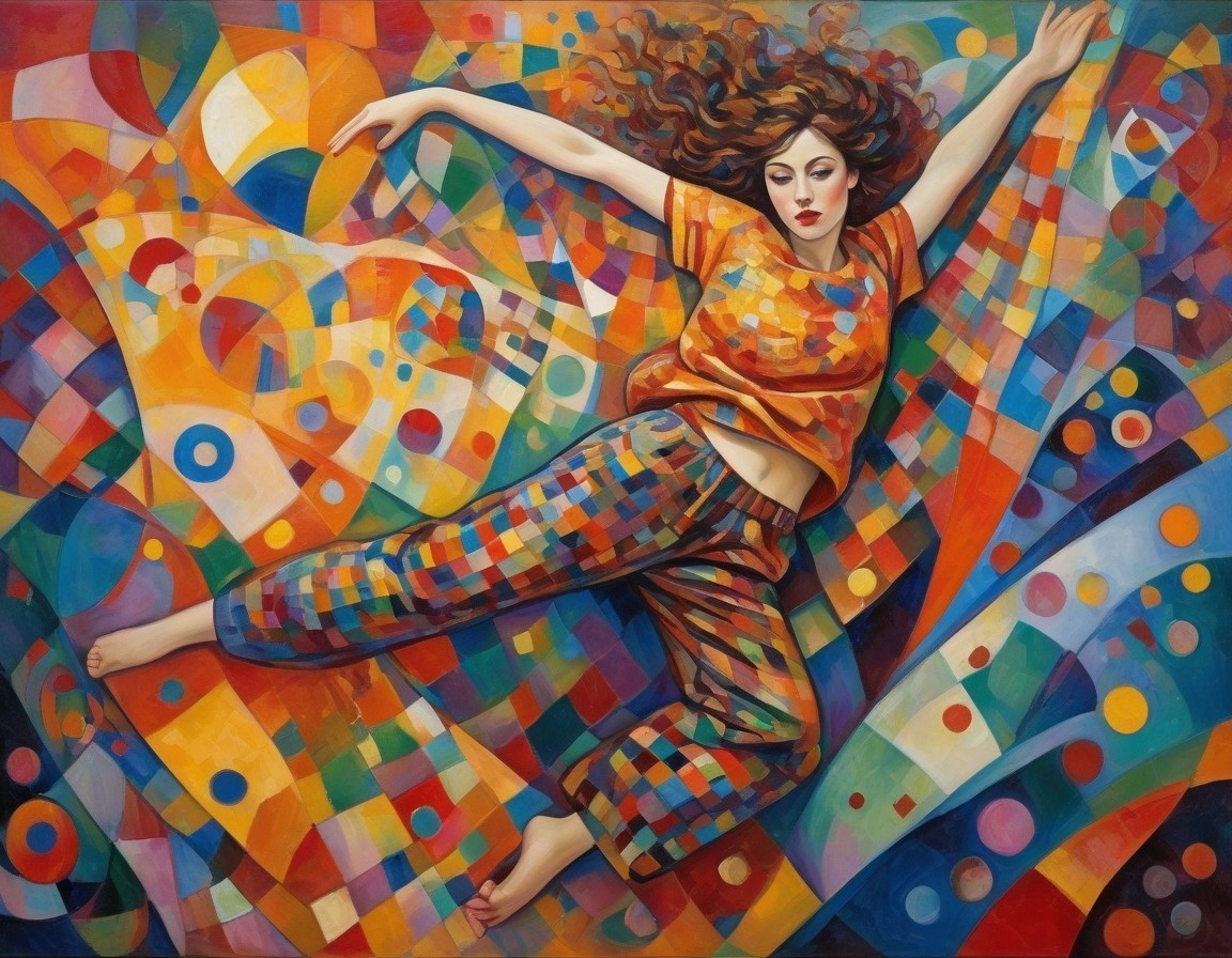 Vibrant Abstract Painting of a Woman in Colors