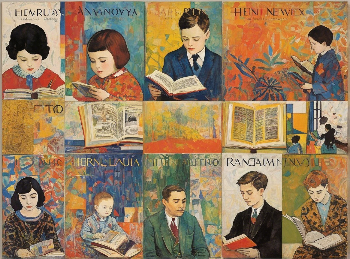 Vibrant Collage of Illustrated Reading Scenes