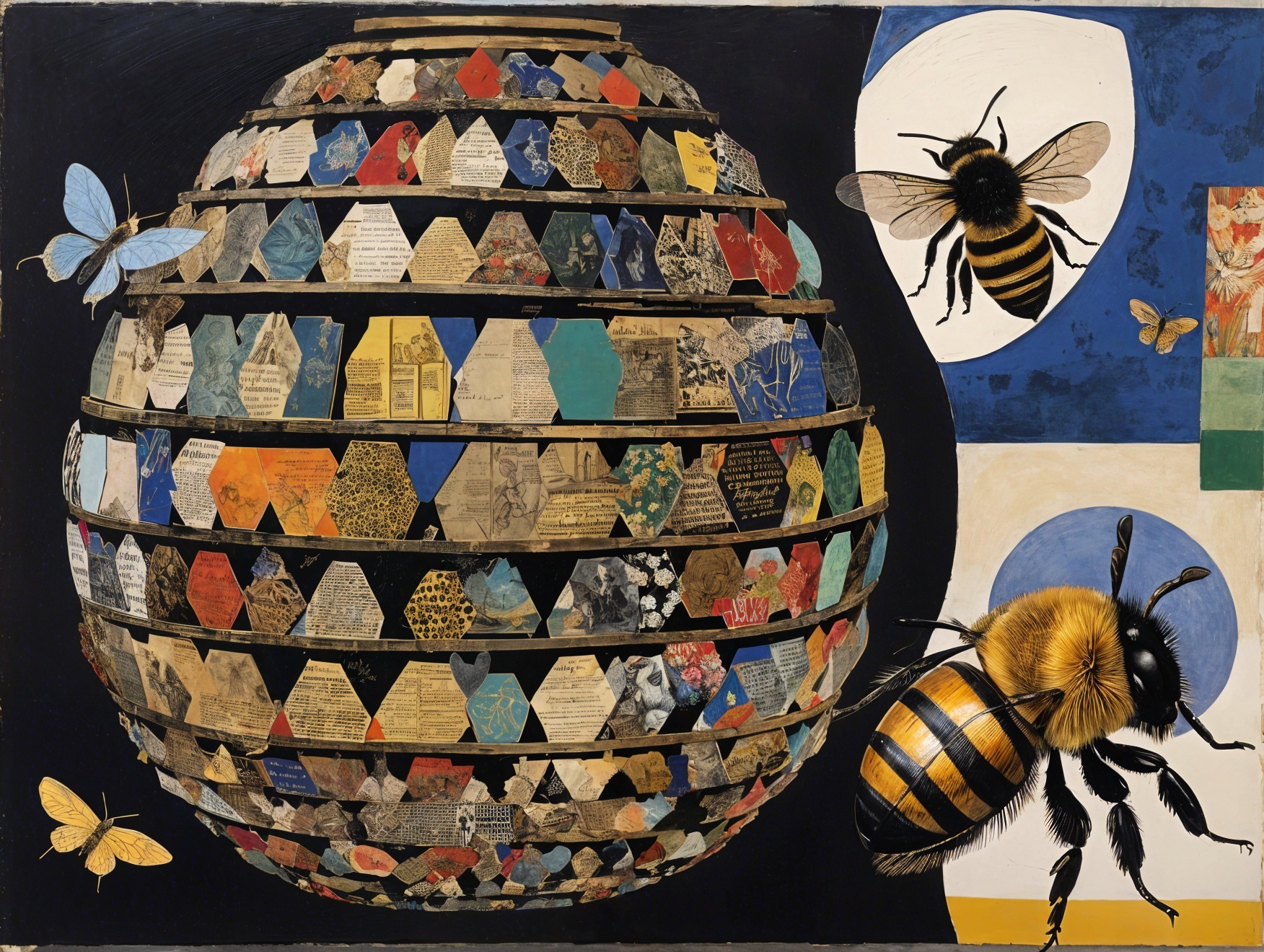 Colorful Spherical Structure with Nature Illustrations