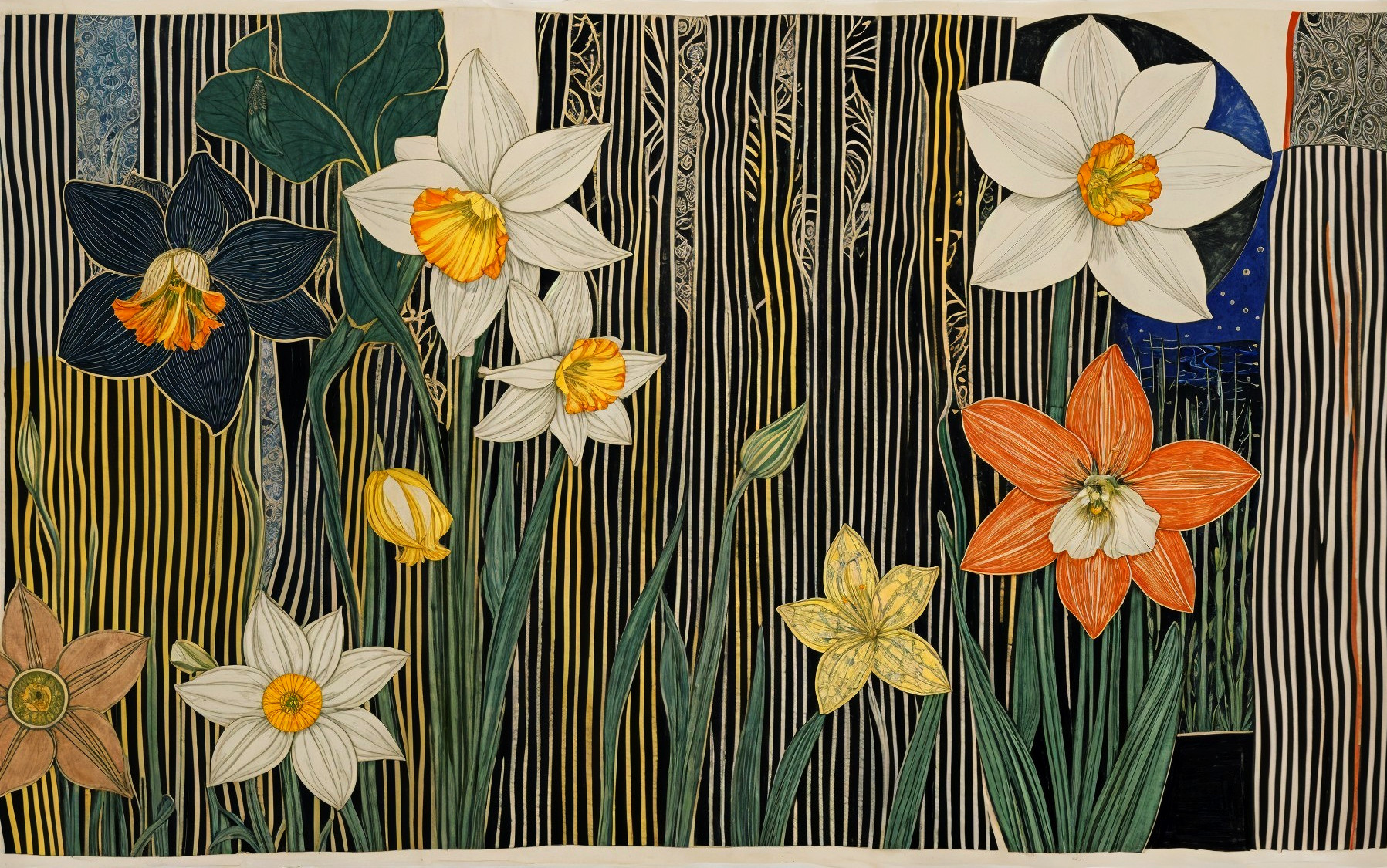 Vibrant Flower Arrangement on Black Background