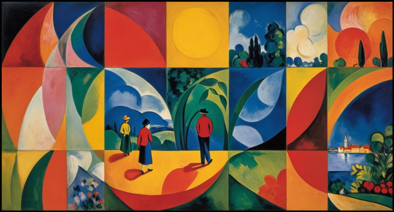 Vibrant Abstract Composition with Geometric Shapes