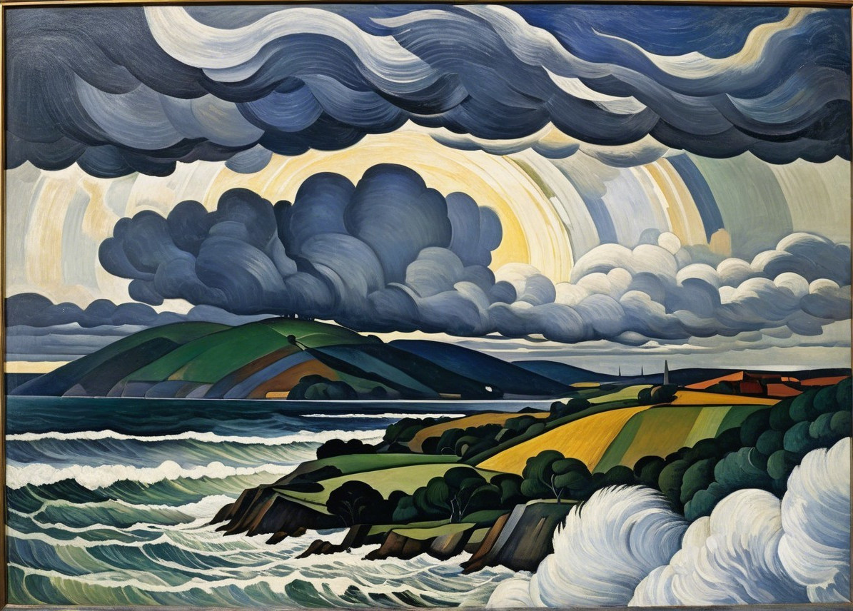 Dramatic Seascape with Waves and Rocky Shores