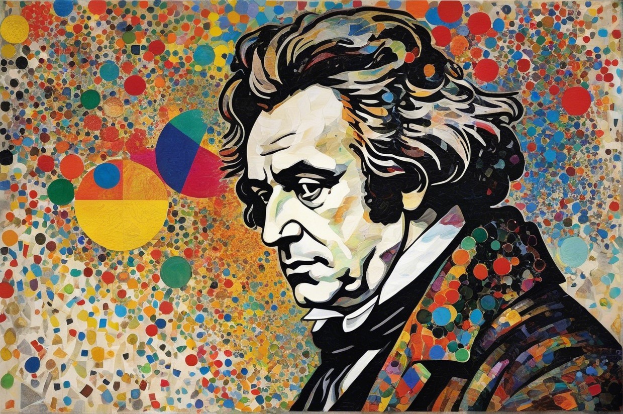 Vibrant Abstract Portrait of a Historical Figure