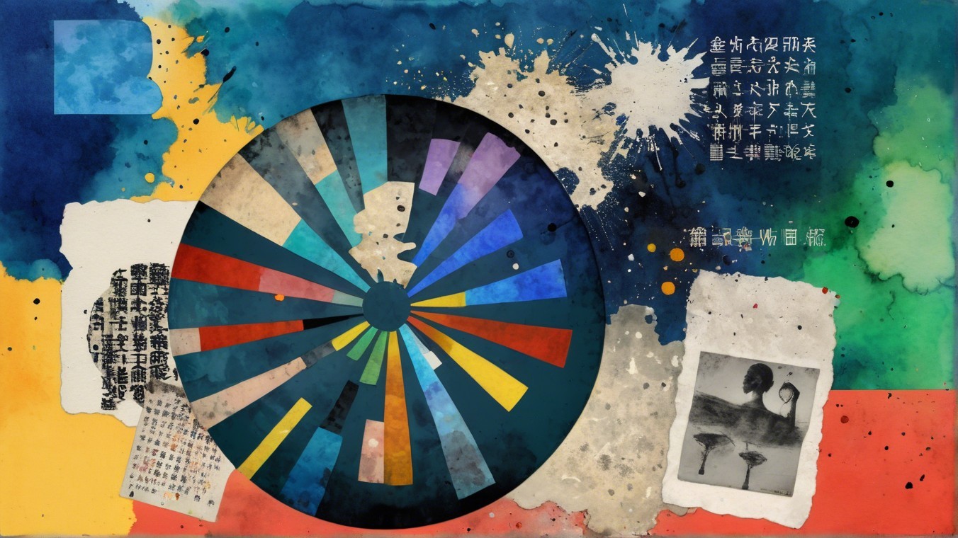 Abstract Watercolor Design with Textured Elements