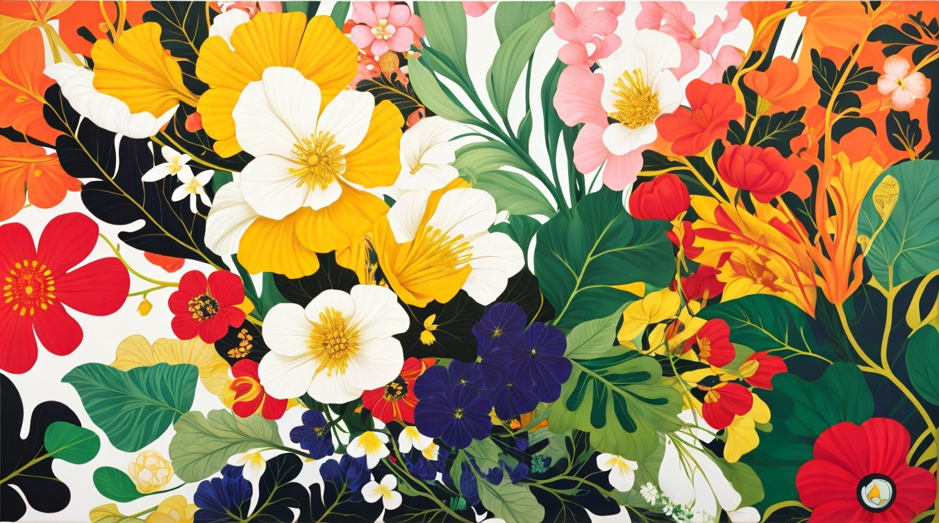 Vibrant Floral Arrangement with Rich Colors and Details