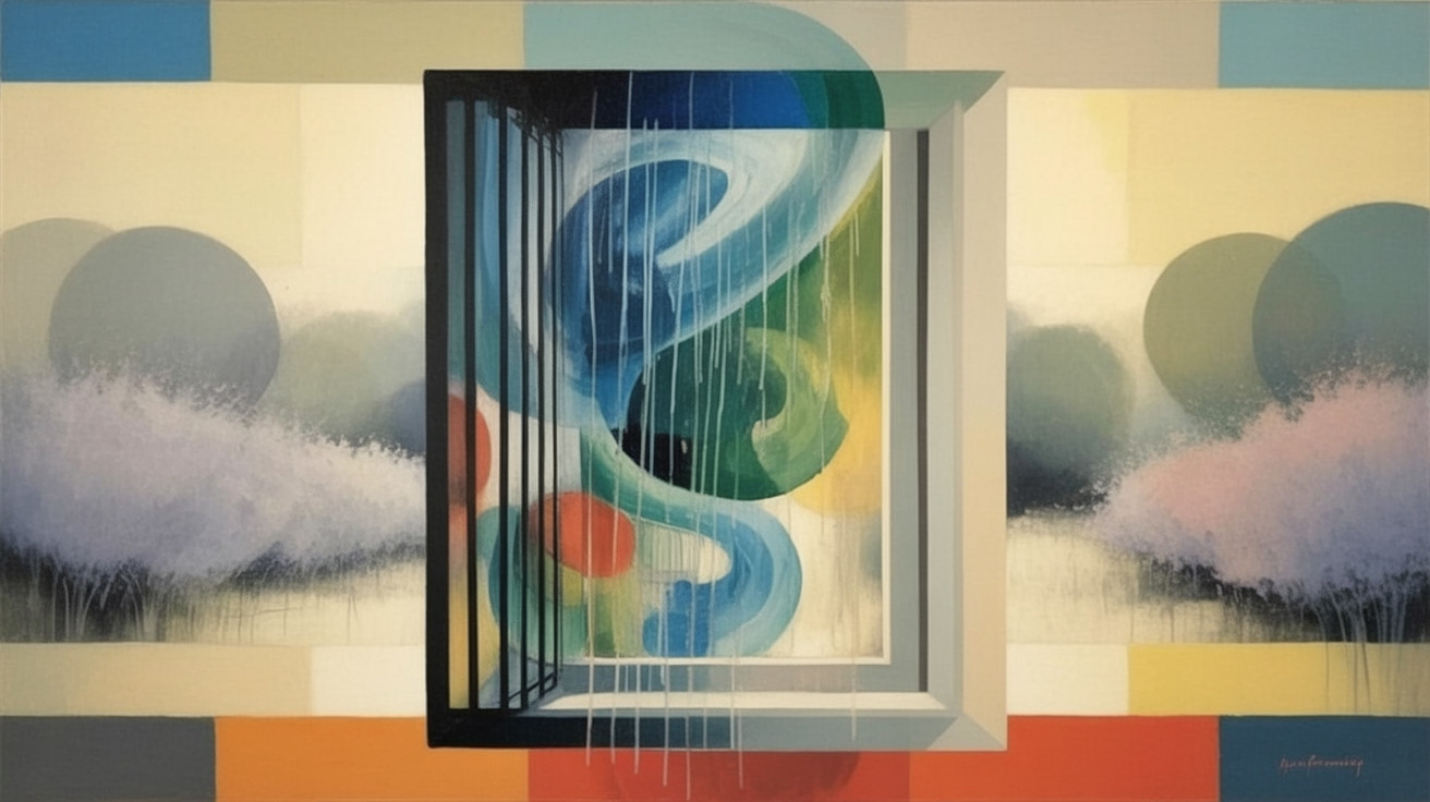Abstract Artwork of Open Window with Swirling Colors
