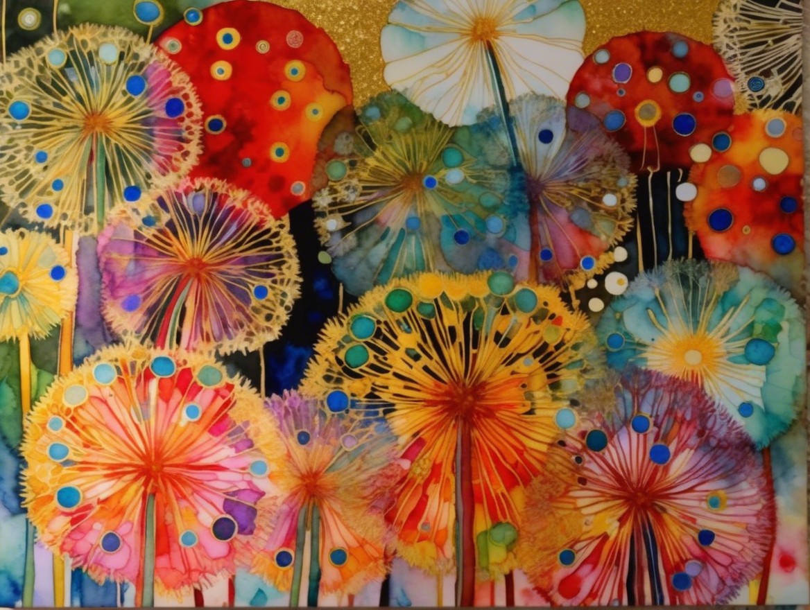 Vibrant Flower-Like Forms with Intricate Patterns