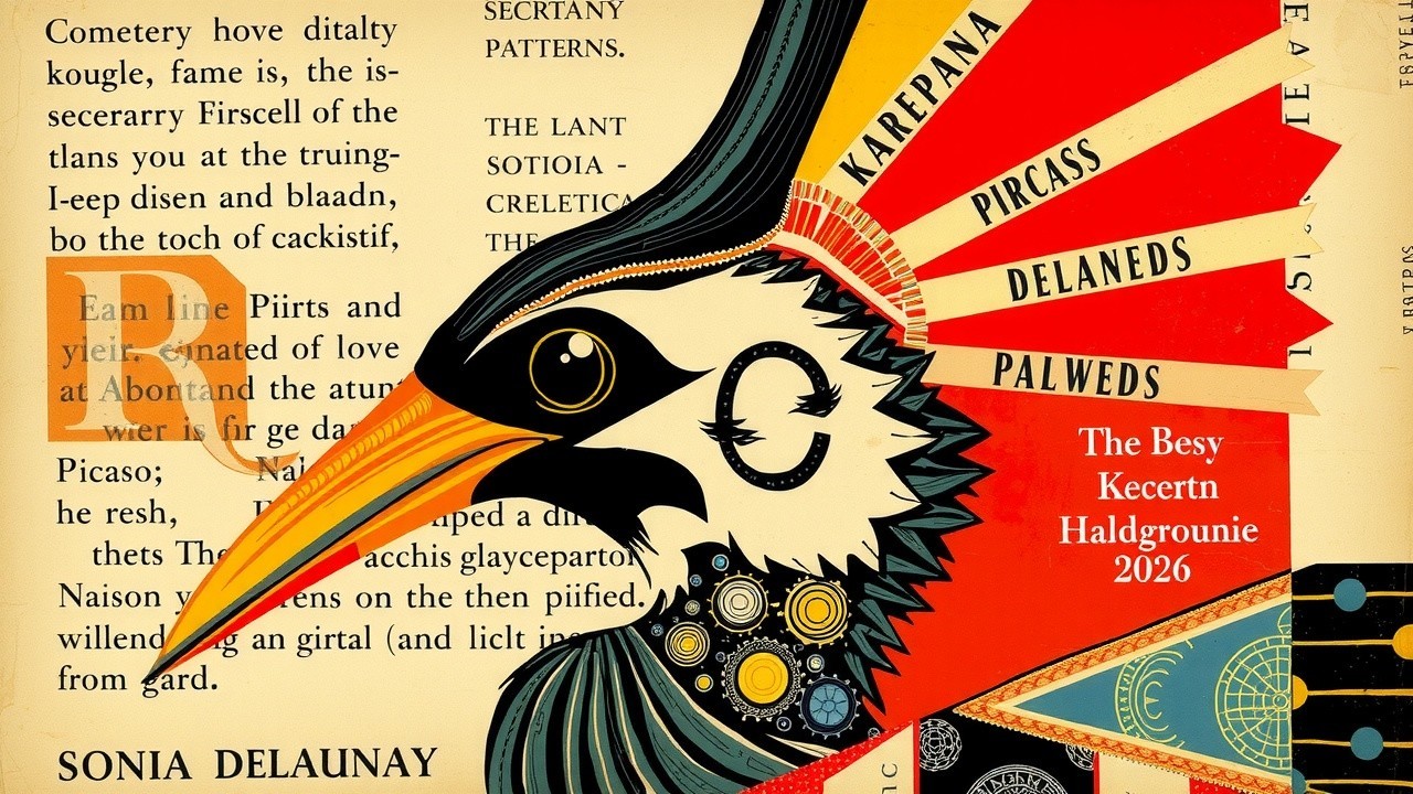 Vibrant Stylized Bird with Geometric Patterns and Colors